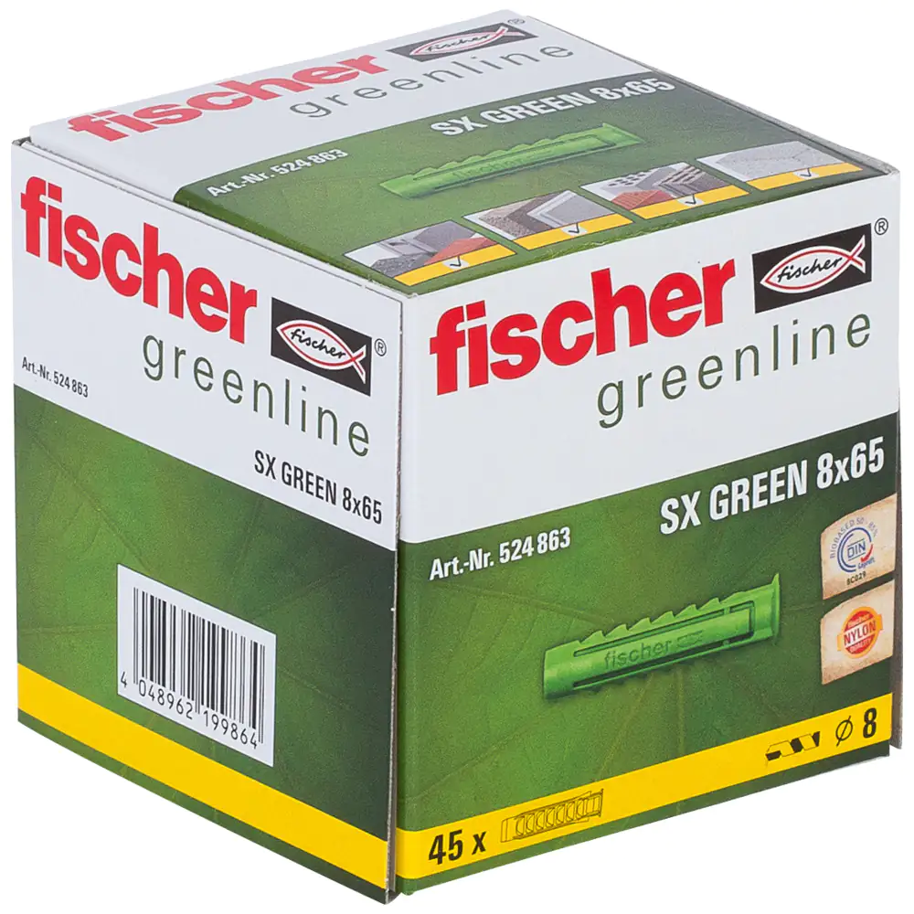 Fischer Spreizdübel SX green 8.0 x 65 mm - 45 Stück