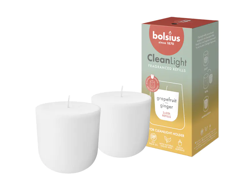 Bolsius Cleanlight Duft-Nachfüller 2er Pack Grapefruit & Ingwer