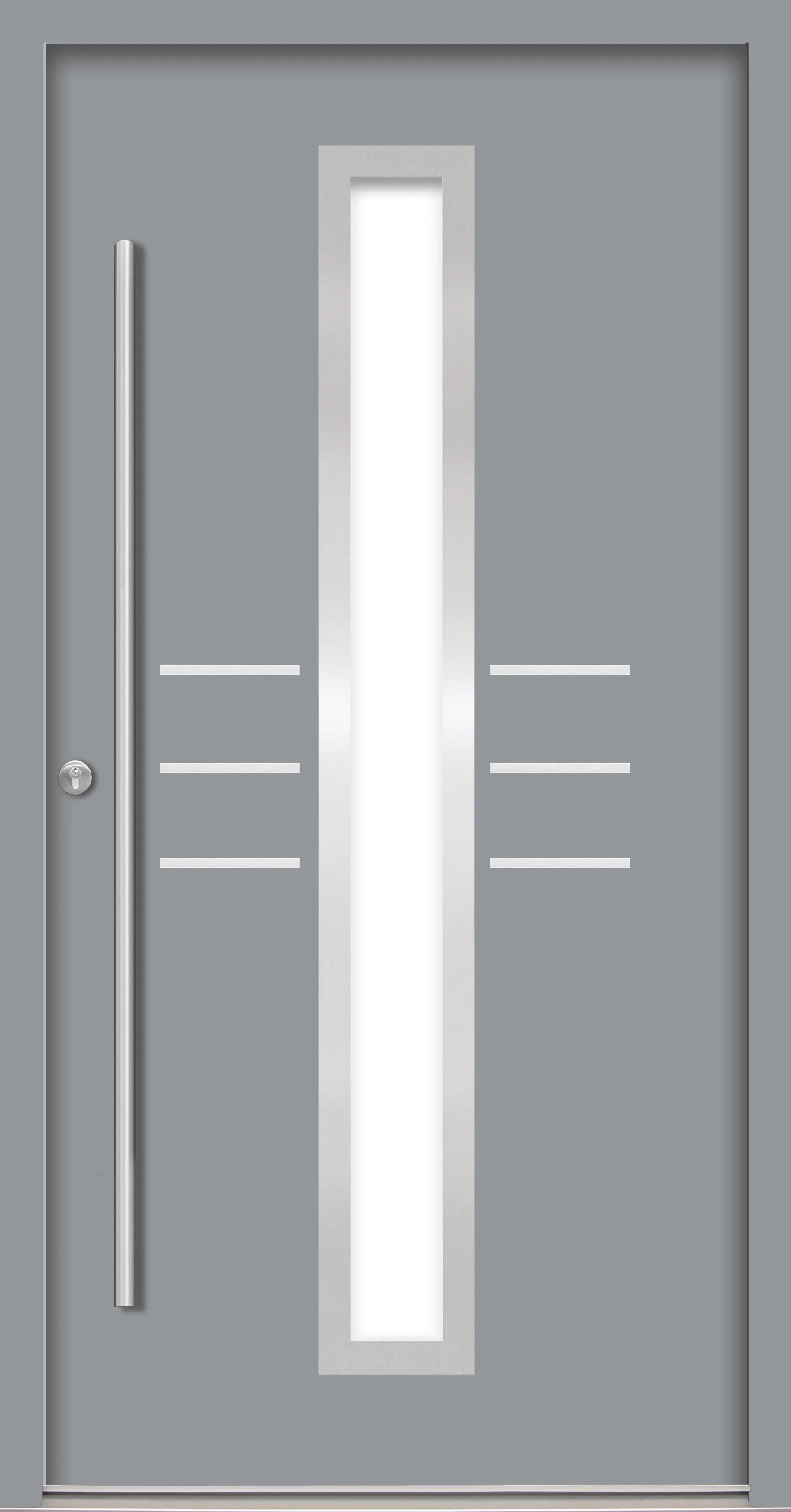 Splendoor Haustür Passivedoor Premium B07 Grau DIN Links 110 x 210 cm