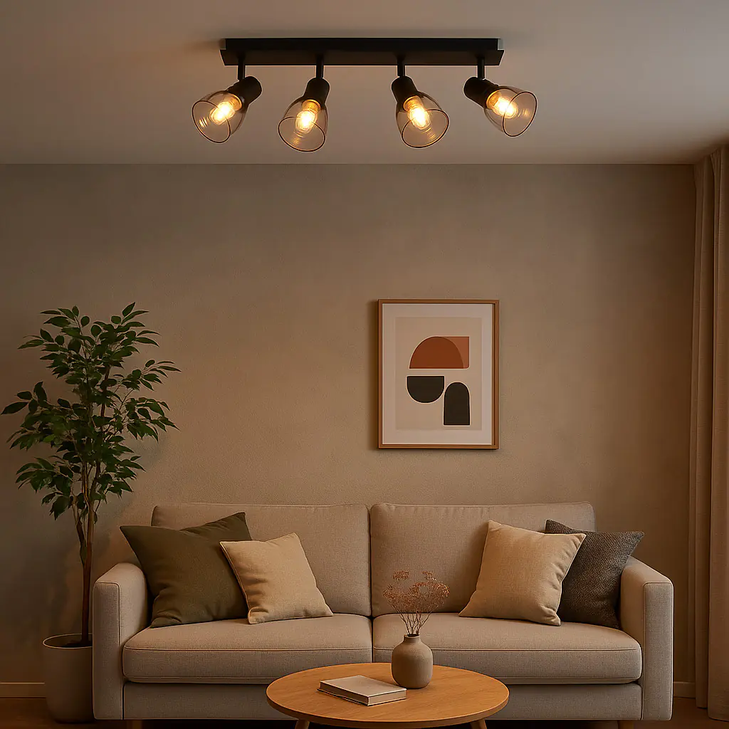 Primaster Deckenstrahler 4er LED Spot Miami E14 48 x 12,5 cm schwarz