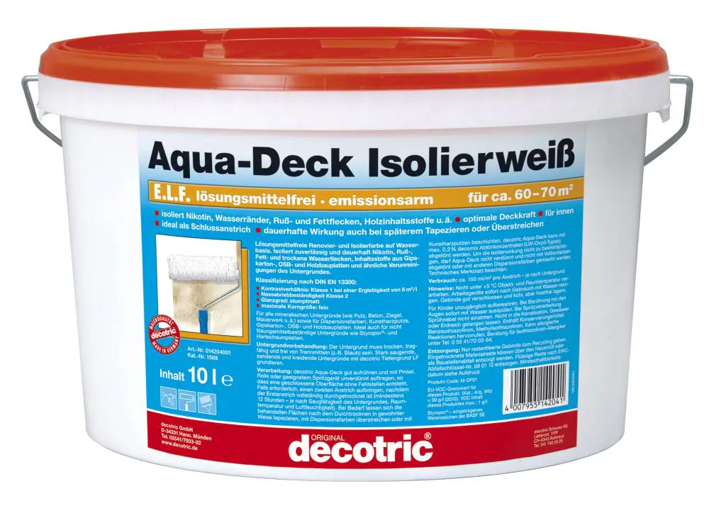 Decotric Aqua-Deck Isolierweiß 10 L weiß