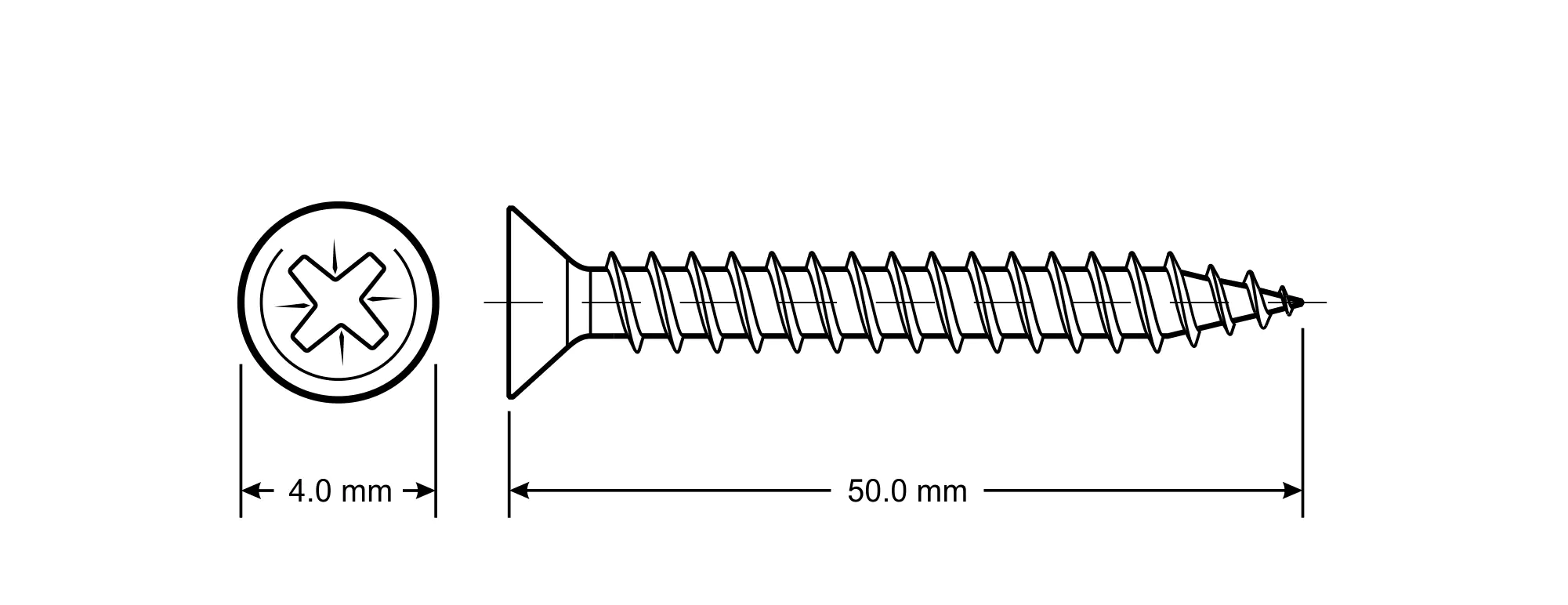 TrendLine Universalschrauben 4.0 x 50 mm PZ 2 - 425 Stück TrendLine Universalschrauben 4.0 x 50 mm PZ 2 - 425 Stück