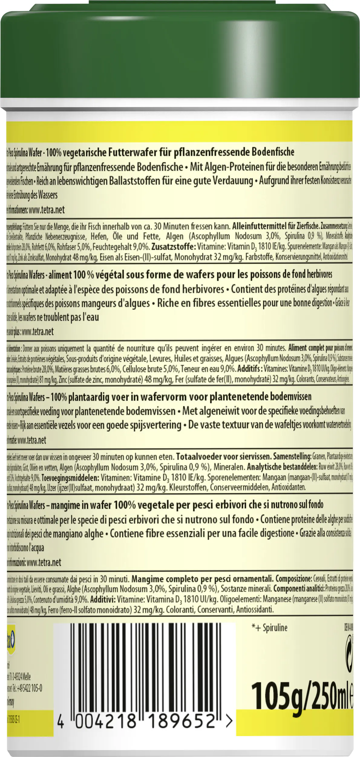 Tetra Pleco Algae Wafers 250 ml