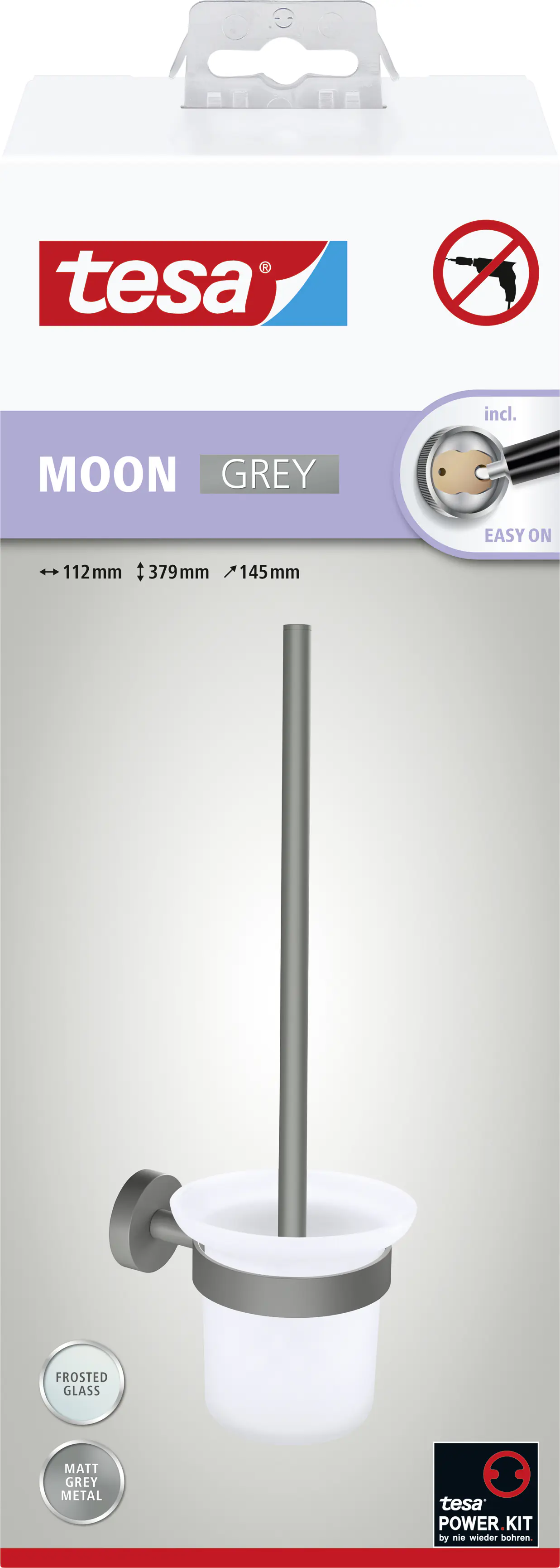 tesa WC-Bürstenhalter Moon grau