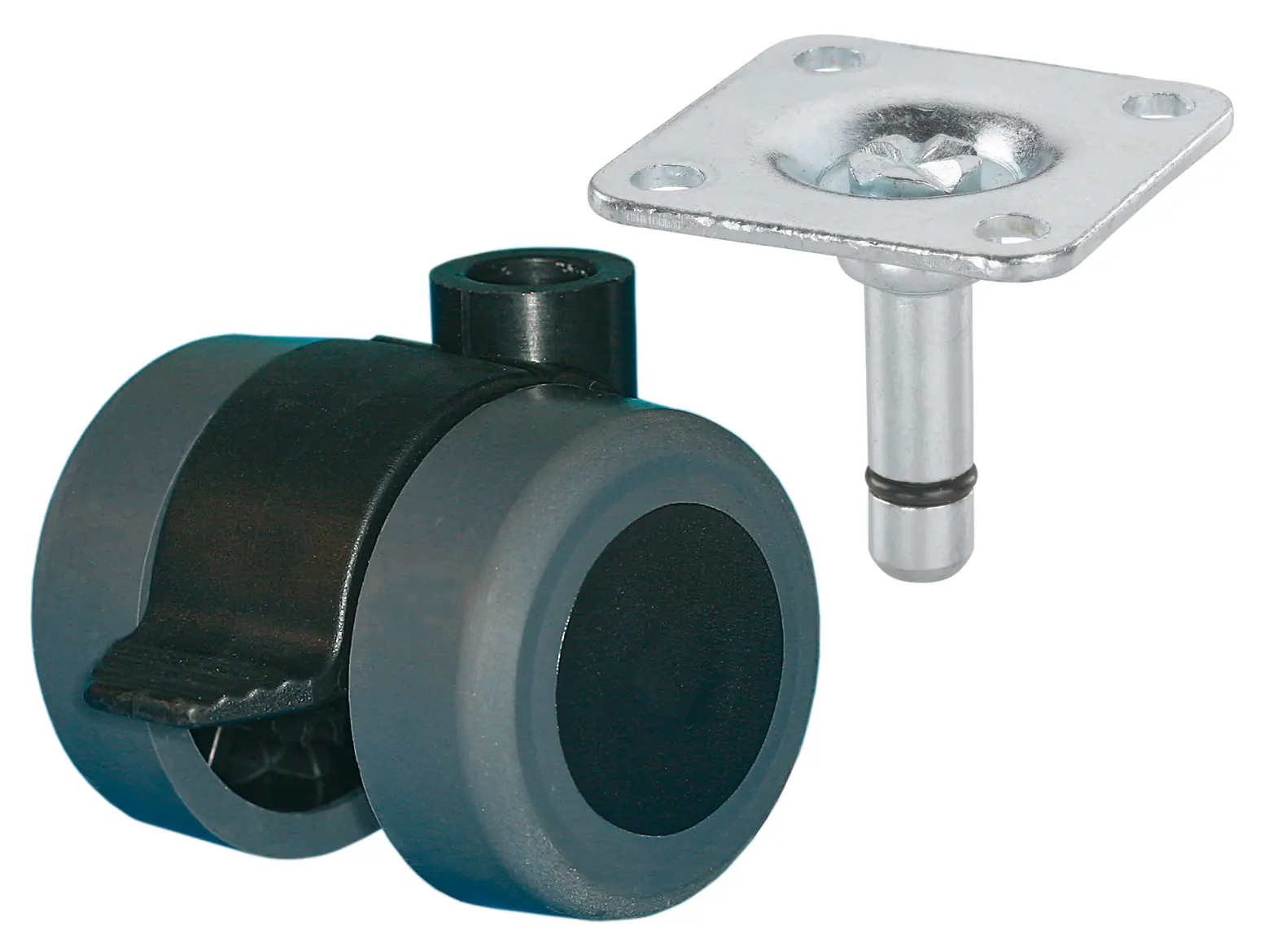 Containerrolle mit Radfeststeller Ø 35 mm für empfindliche Böden Tragkr. 70 kg 