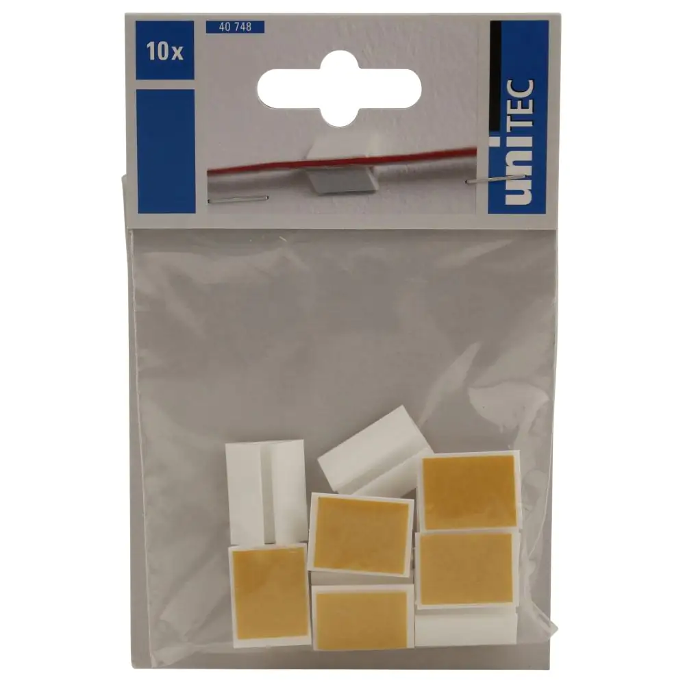 Kabel-Halter 10 Stück, selbstklebend, weiß