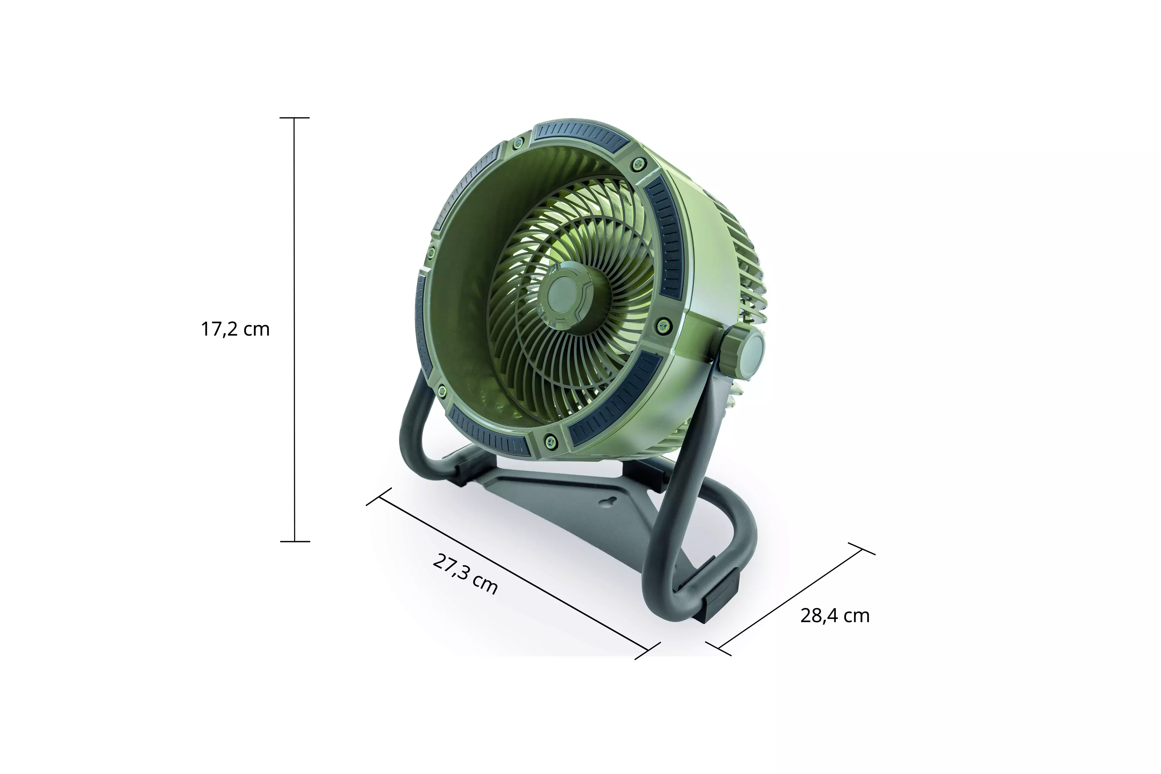 Unold Akkuventilator Outdoor Ø18,5 cm 10W mit Licht grün