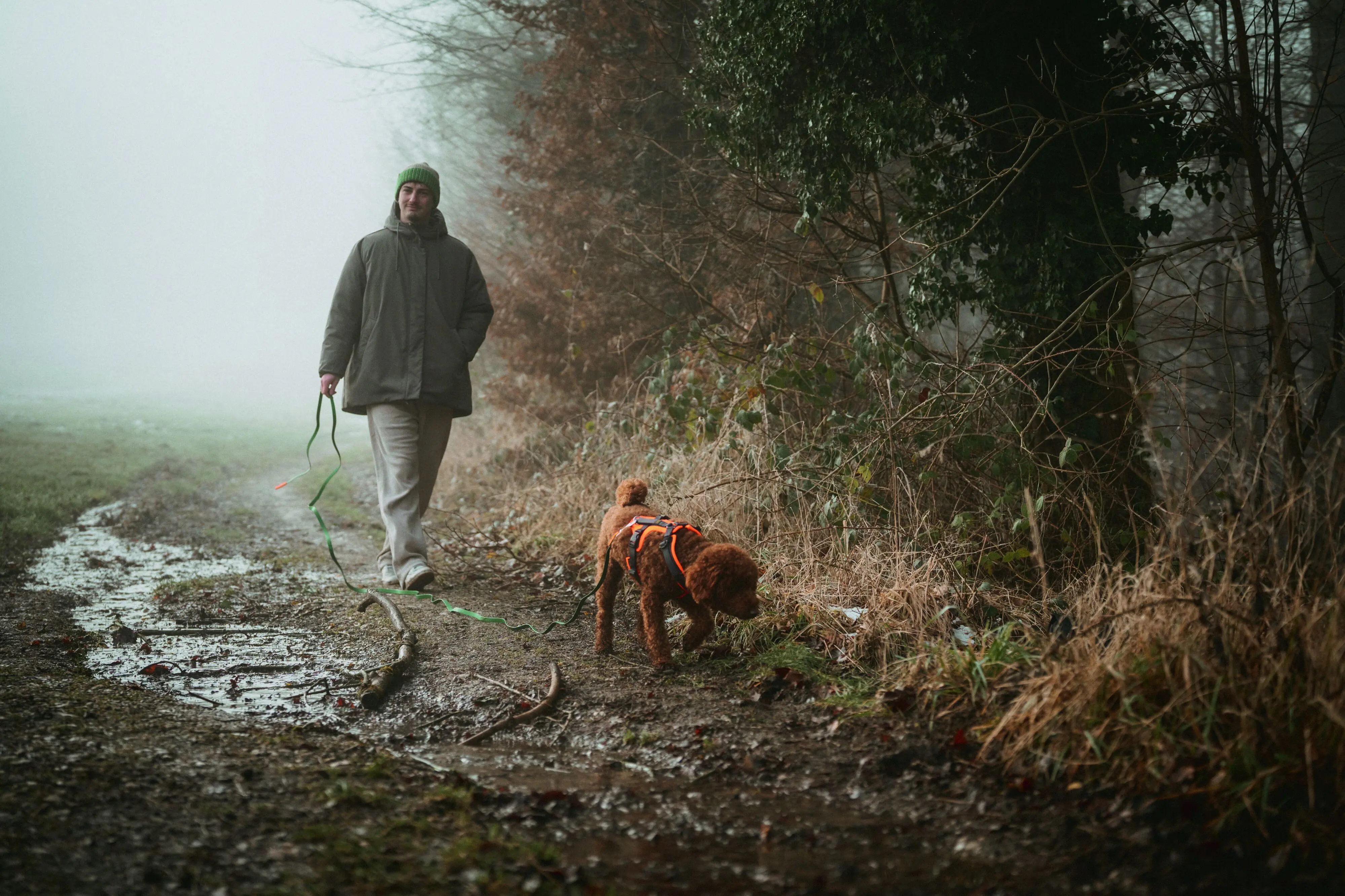 Hunter Hundegeschirr Maldon Up mit Griff XS-S orange/grau