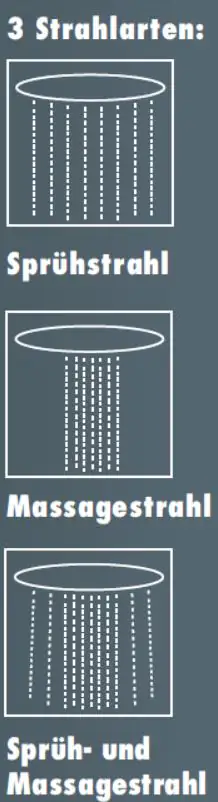 Primaster Brausegarnitur 3 Strahlarten Prag schwarz matt 82 cm