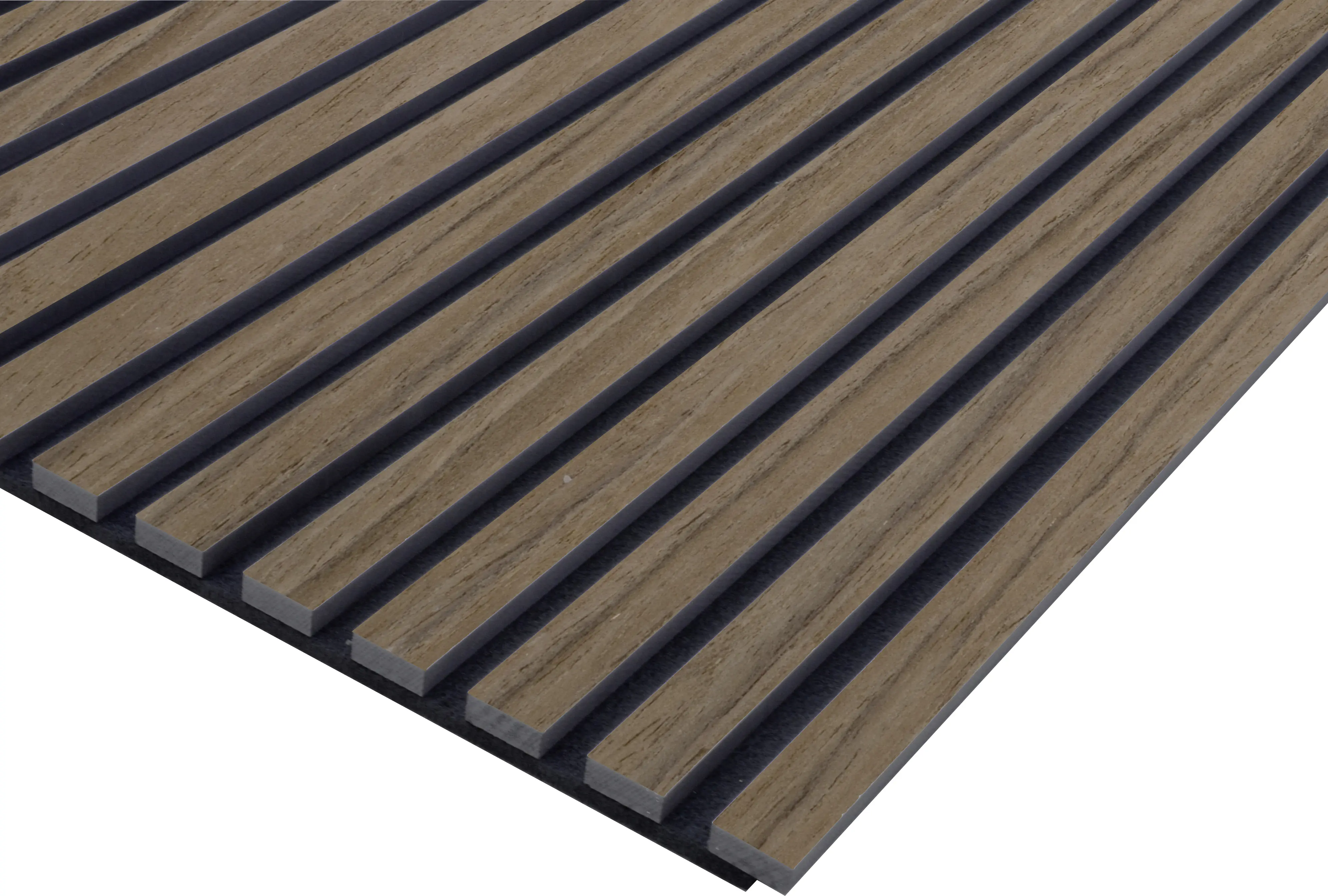 Neuhofer Akustikpaneele Holz furniert dunkelbraun 267 x 1,9 x 57 cm
