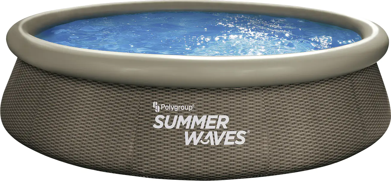 Summer Waves Quick Pool aufblasbar Rattan braun Ø 366 x 76 cm