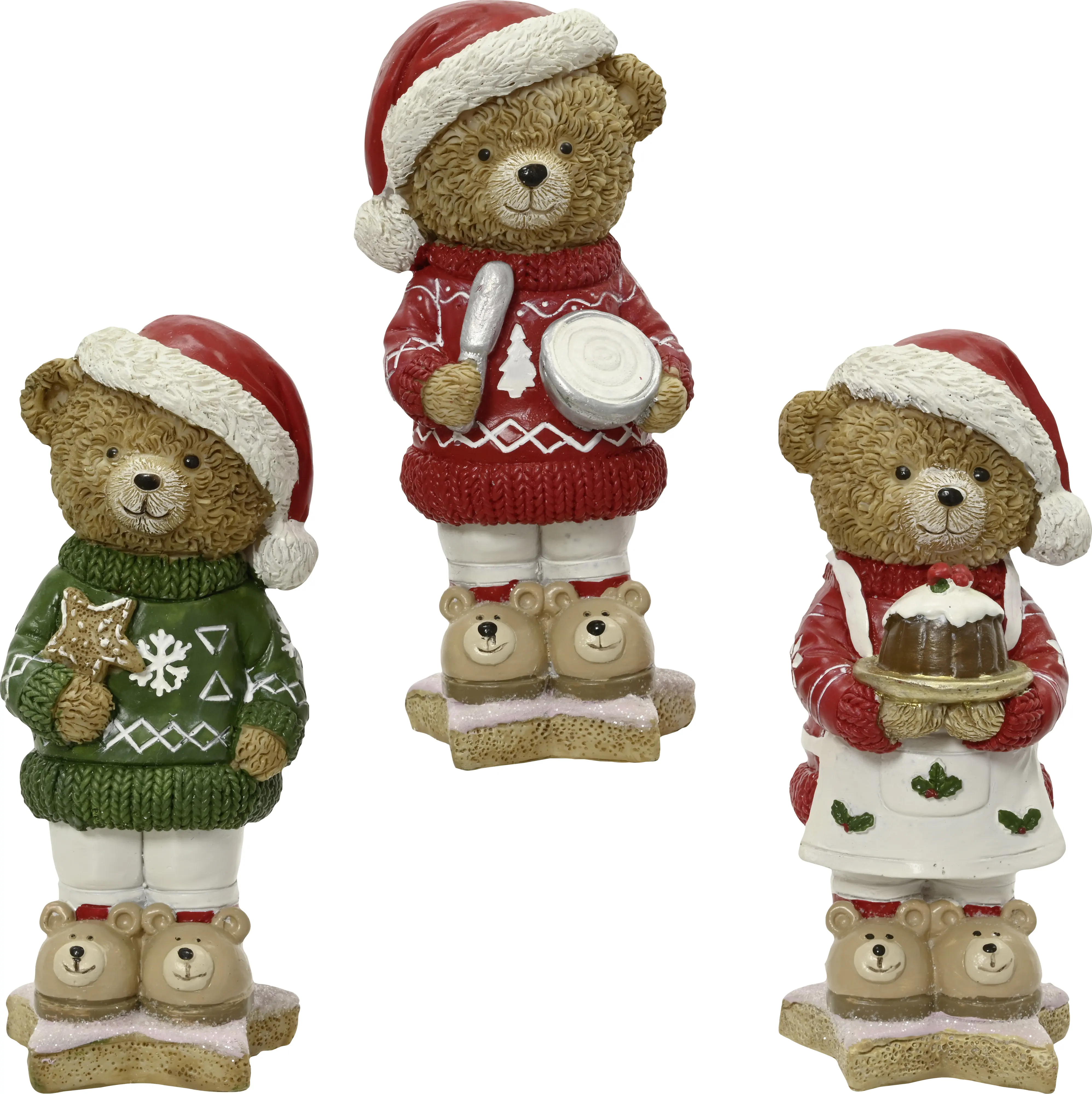 Decoris Dekofigur Bär 6 x 6,5 x 14,5 cm 3-fach sortiert