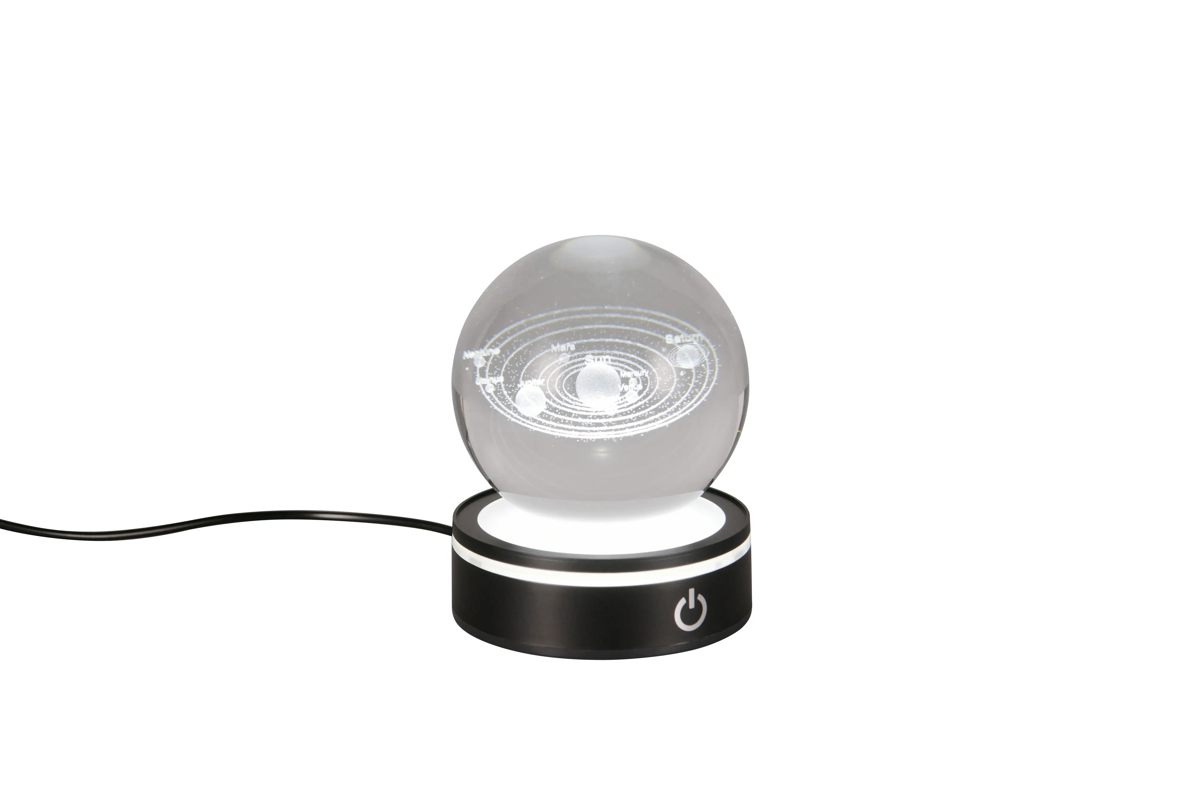 Reality LED-Tischleuchte Rosebud Fun Planeten Ø 8 cm  kaltweiß schwarz matt