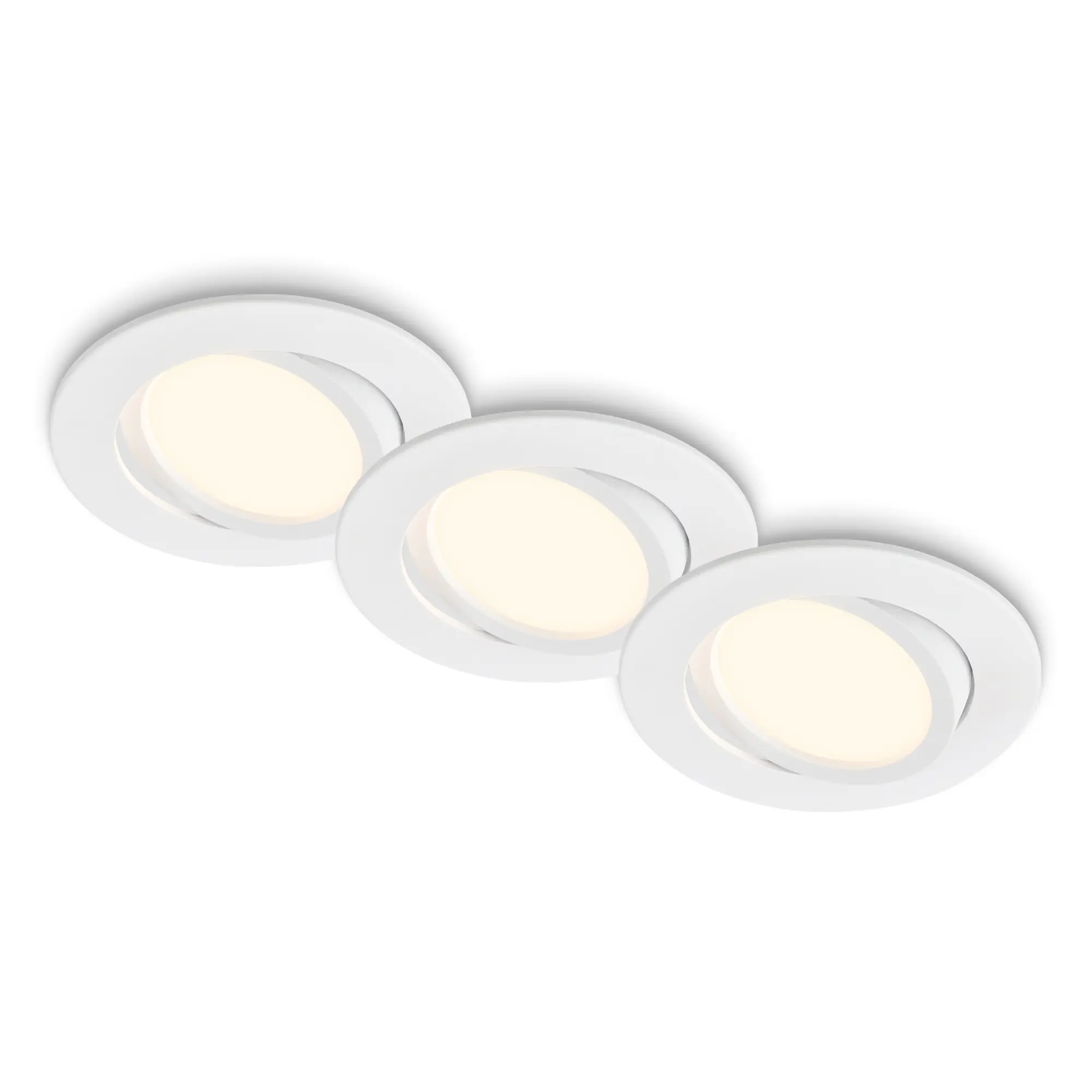 Briloner 3er Set LED Einbauleuchten Piwo weiß Ø 8 cm