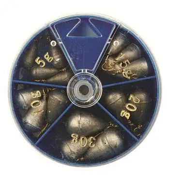 Wirbel-Blei 230g sortiert 230g/blau/5, 10, 15, 20 und 30 g