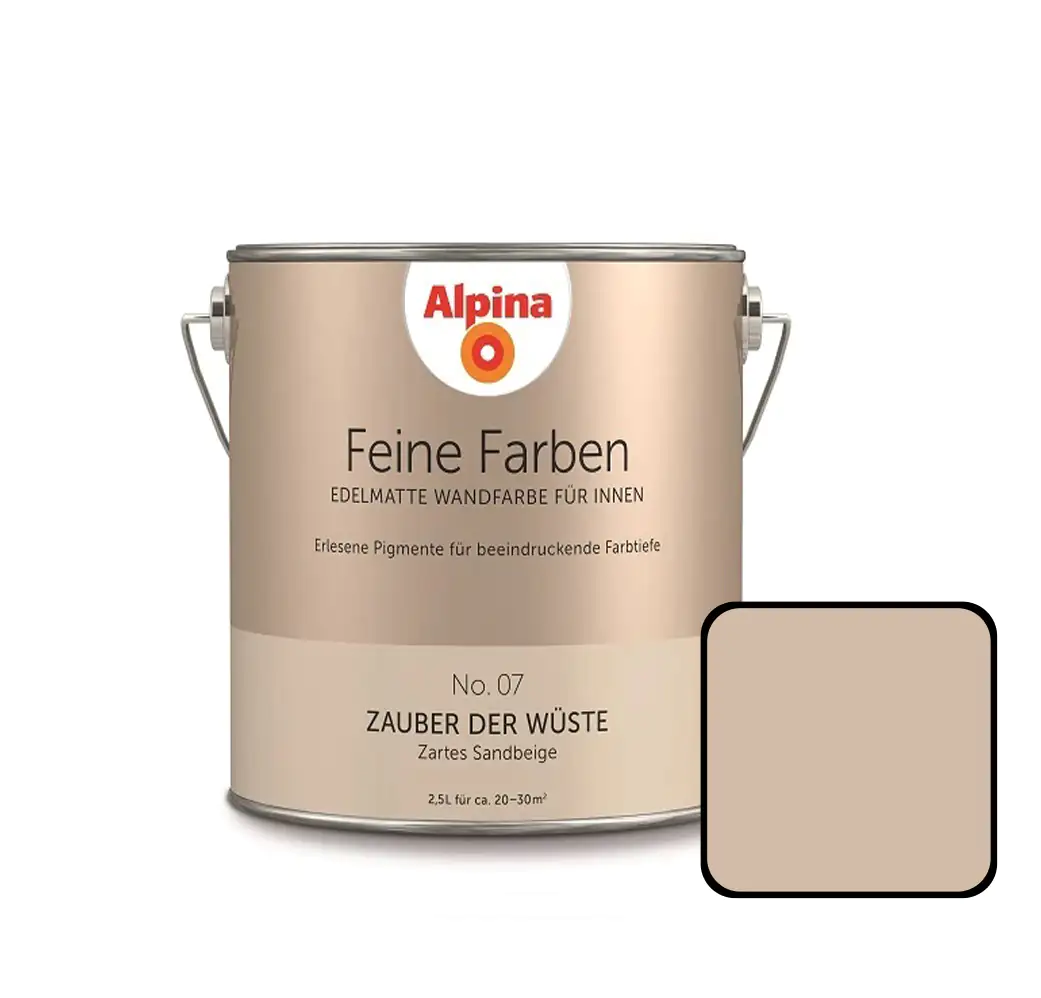Alpina Feine Farben No. 07 Zauber der Wüste 2,5 L zartes sandbeige edelmatt Alpina Feine Farben No. 07 Zauber der Wüste 2,5 L zartes sandbeige edelmatt