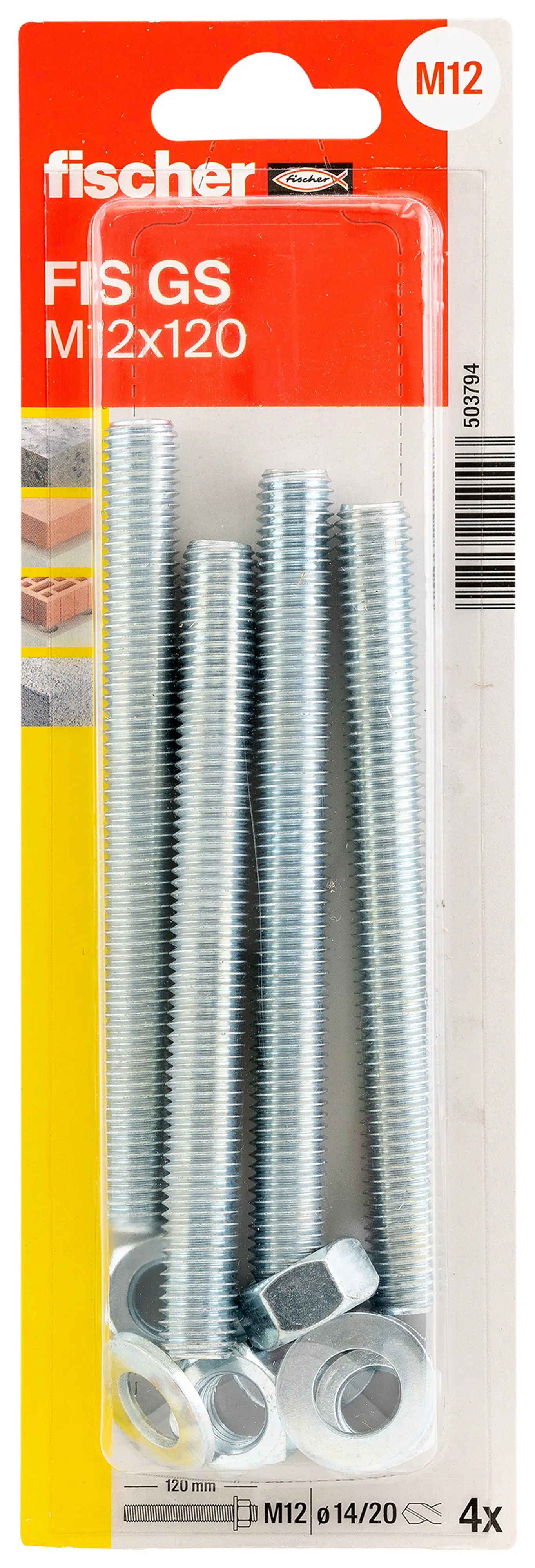 Fischer Gewindeanker FIS GS M12 x 120 mm - 4 Stück