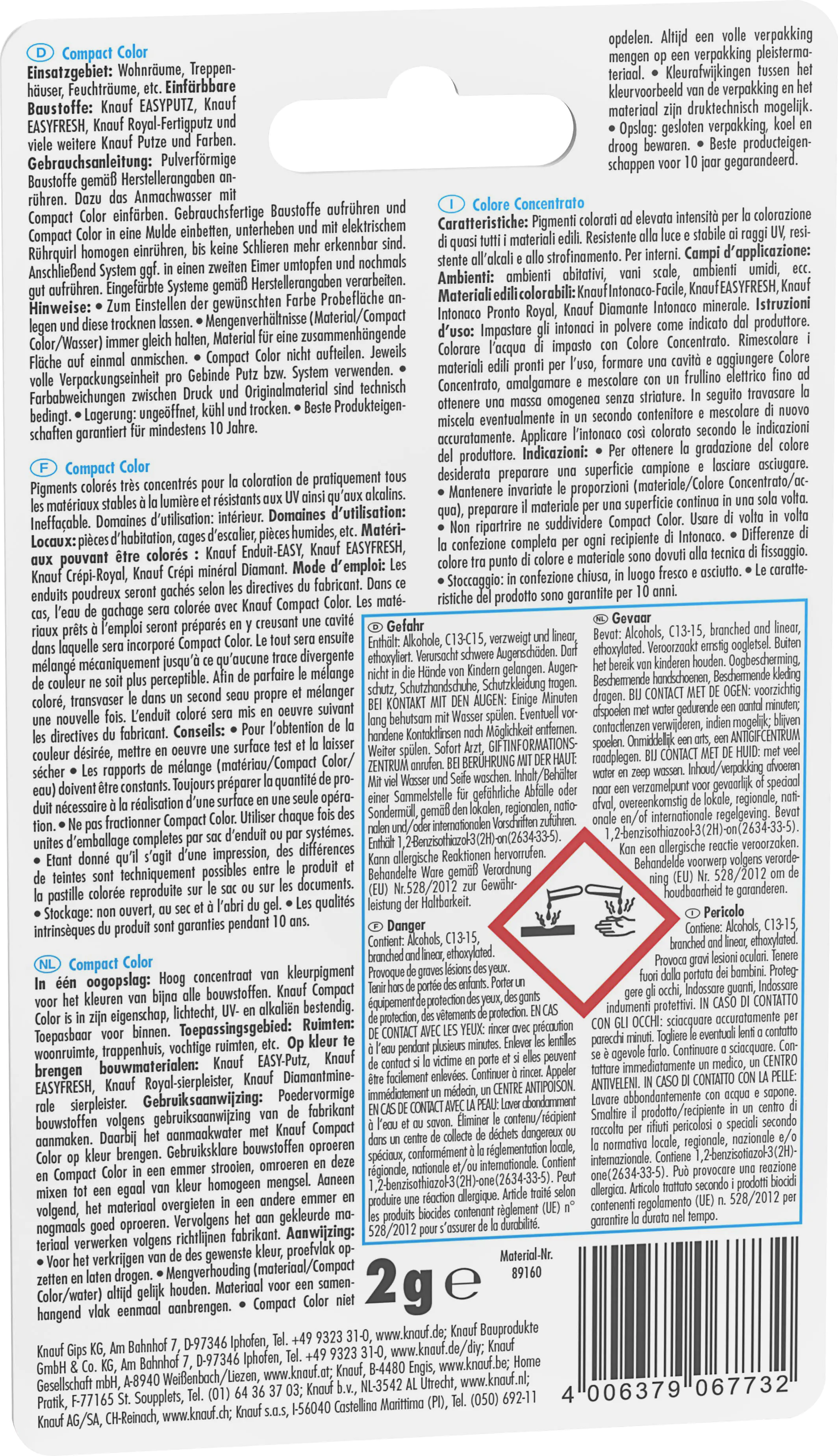 Knauf Farbpigment Compact Color 2 g honiggelb Knauf Farbpigment Compact Color 2 g honiggelb