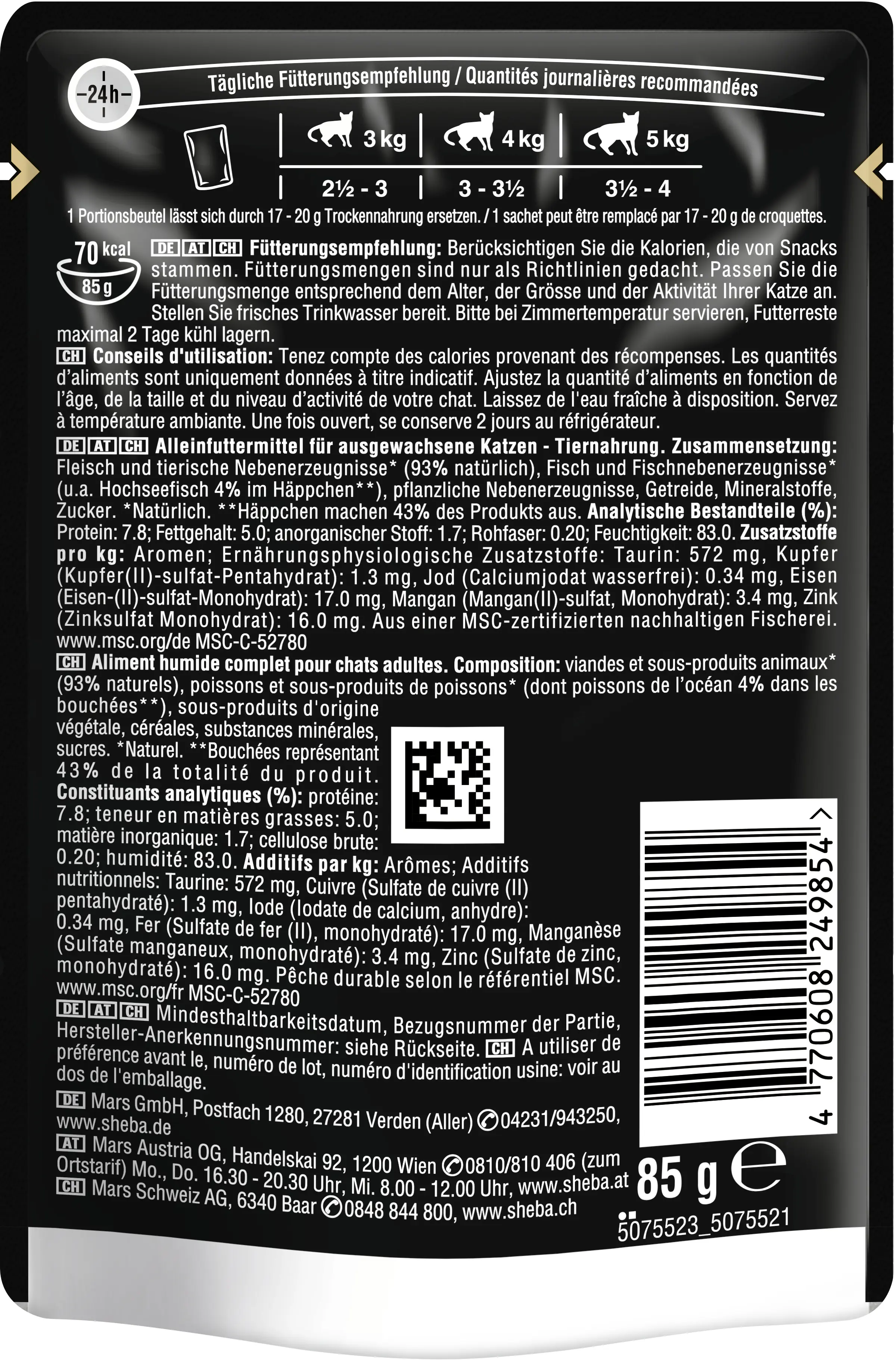 Sheba Selection in Sauce Katzennassfutter Adult 85 g Thunfisch