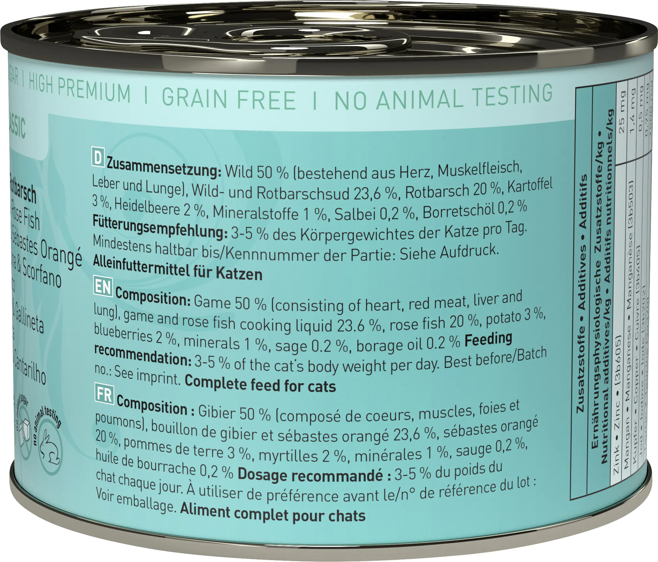 Catz Finefood Katzenfutter Classic No. 21 Wild & Rotbarsch 200 g