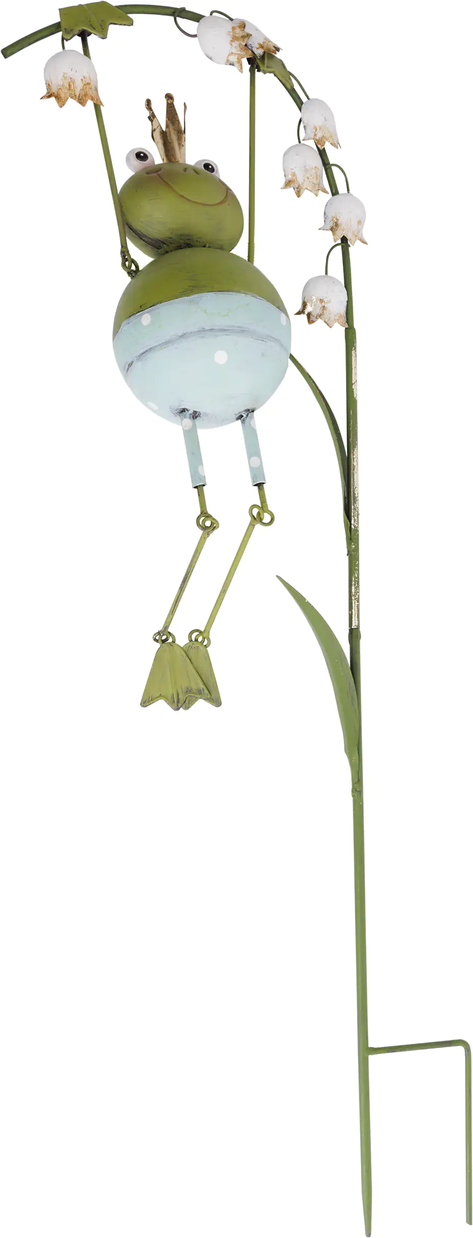 TrendLine Gartenstecker Frosch aus Metall 79 x 25 cm grün weiß TrendLine Gartenstecker Frosch aus Metall 79 x 25 cm grün weiß