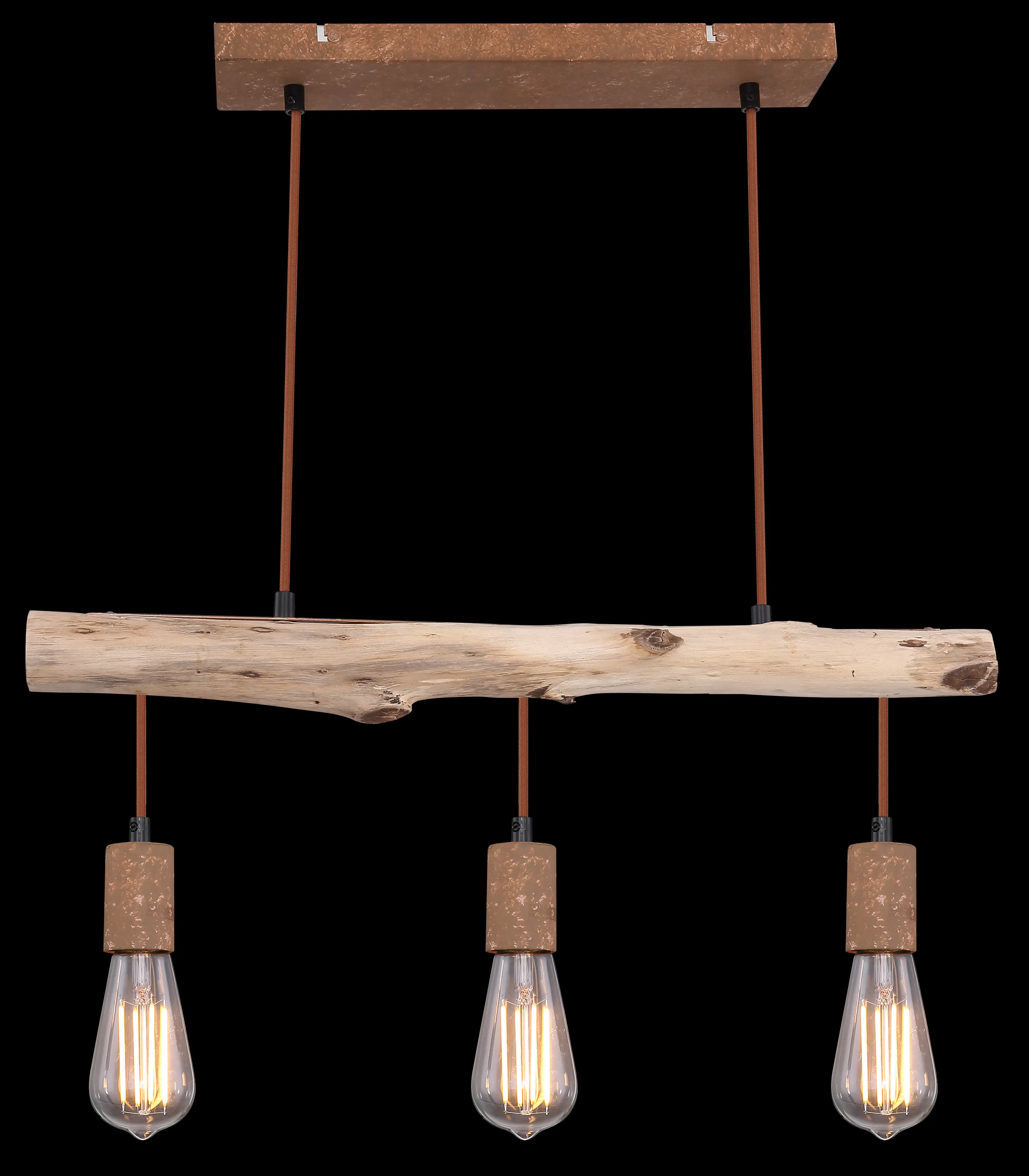 9007371392636_4 Globo 3er Hängeleuchte Jakob rost-holz 60 x 8,5 cm E27, max. 40 W