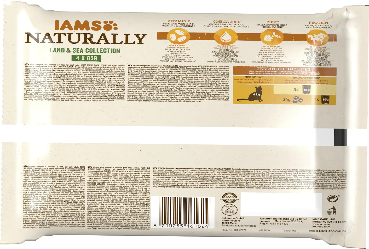IAMS Naturally Katze Erw. Mix 4x85g 4x85g