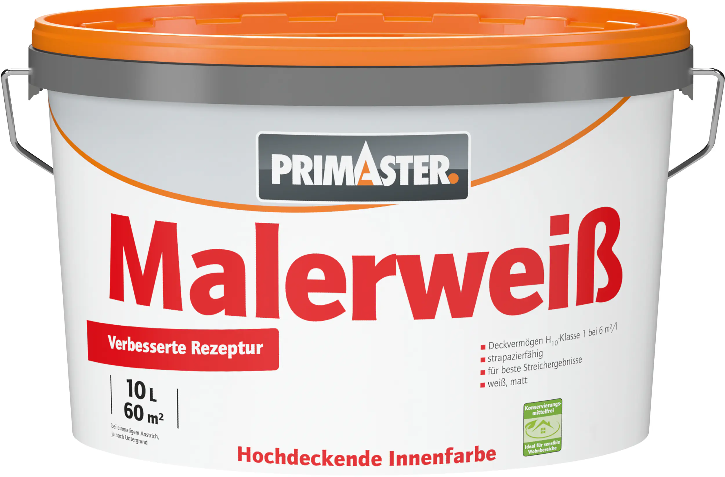 Primaster Wandfarbe Malerweiß konservierungsmittelfrei 10 L
