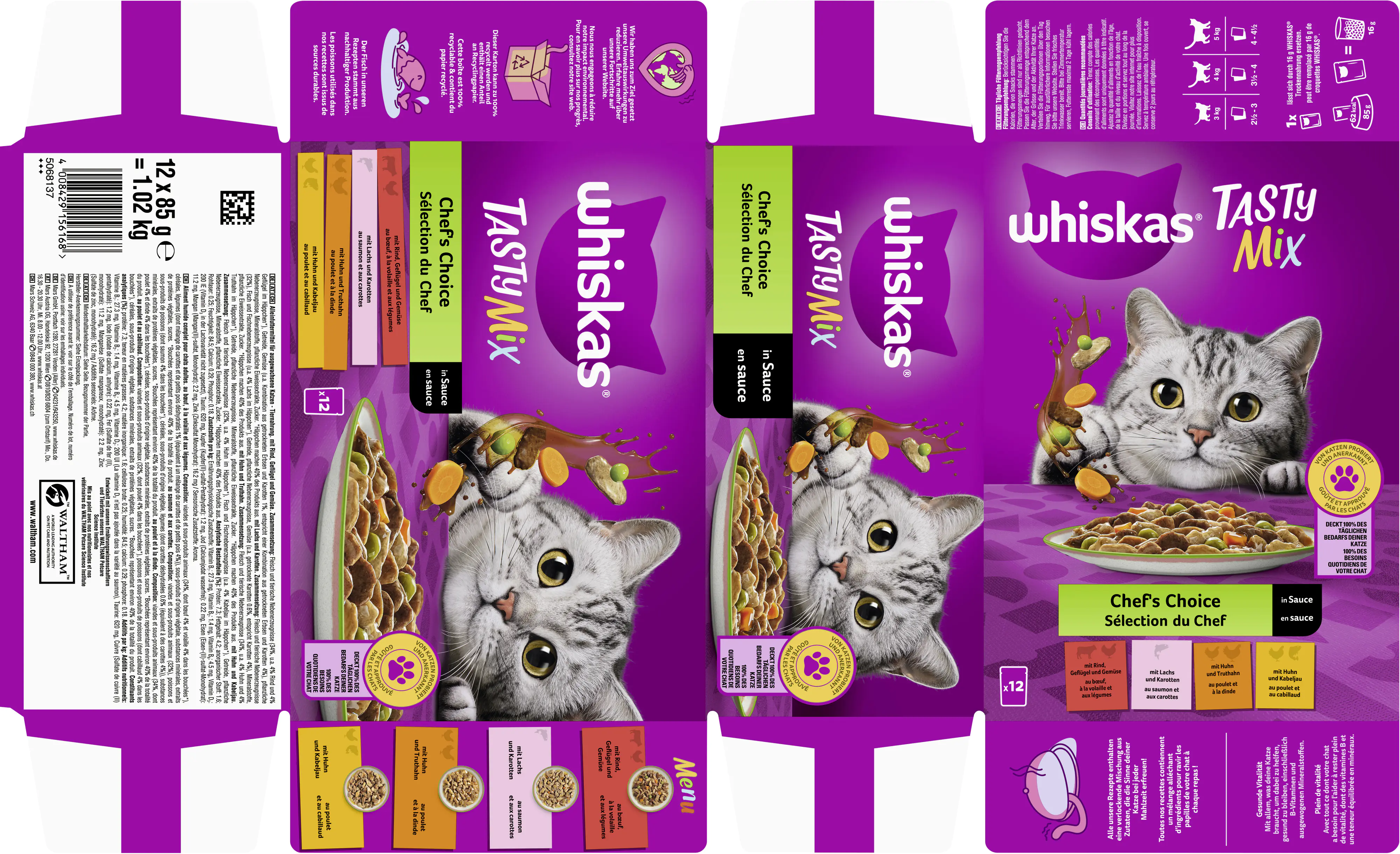 Whiskas Multipack Chefs Choice Tasty Mix Katzenfutter 12 x 85 g Whiskas Multipack Chefs Choice Tasty Mix Katzenfutter 12 x 85 g