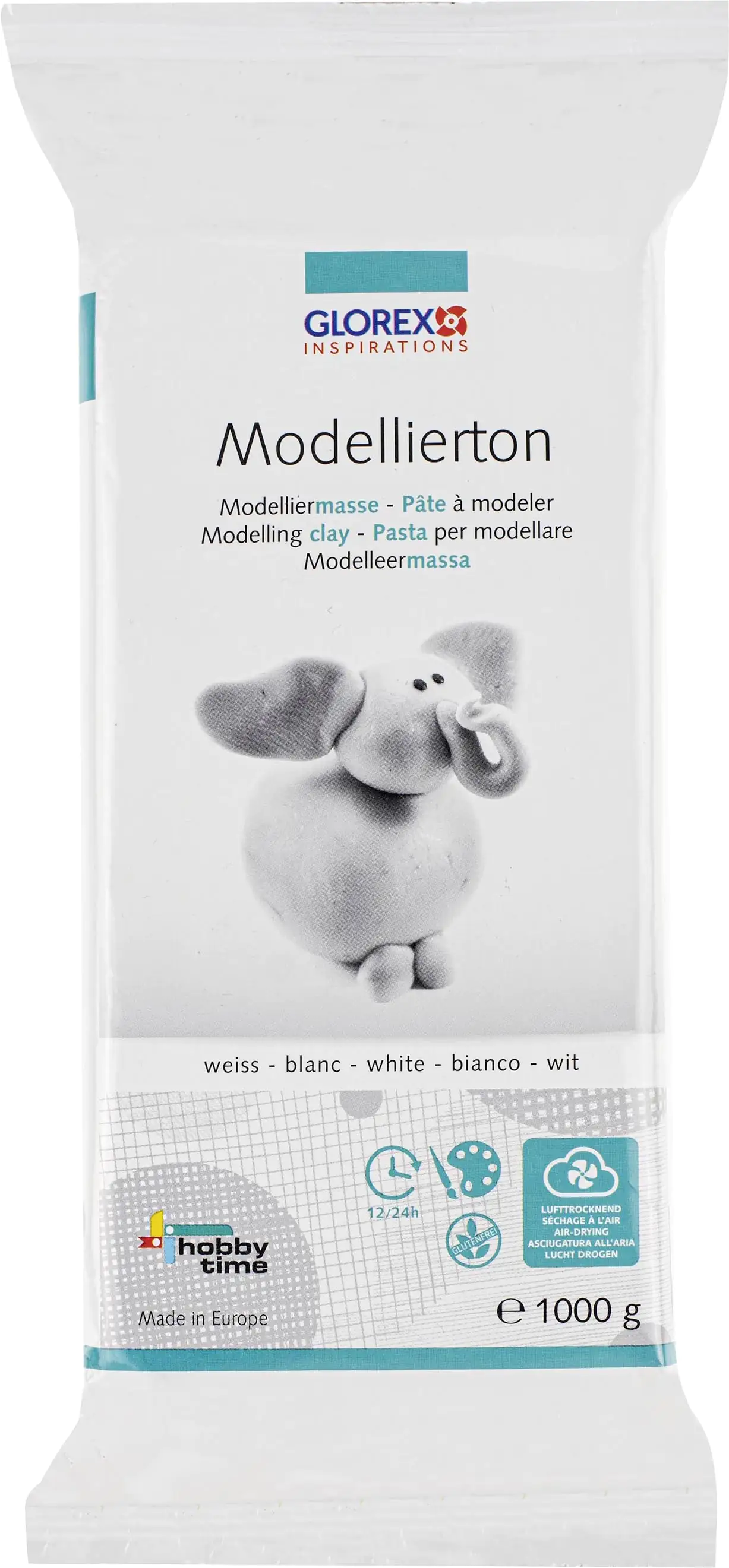 Glorex Modellierton weiß 1000 g