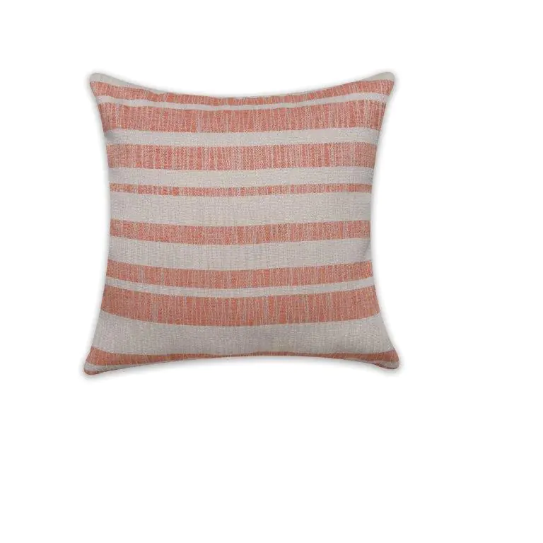 Kissen gestreift mit Füllung orange 45 x 45 cm 
