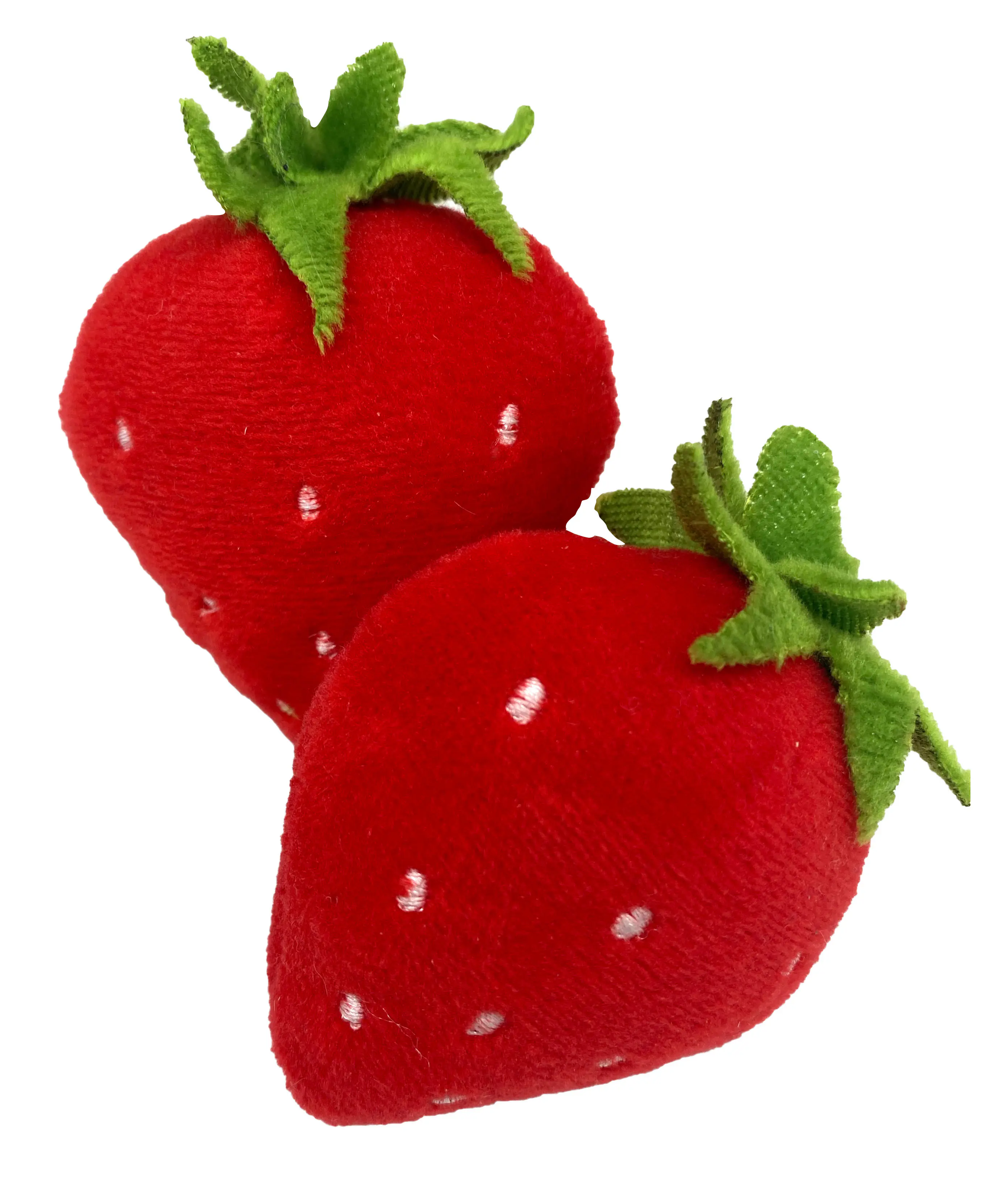 Aumüller Katzenspielzeug Kissen Erdbeere Schmuseplüsch mit Katzenminze 2er Set 7 cm rot