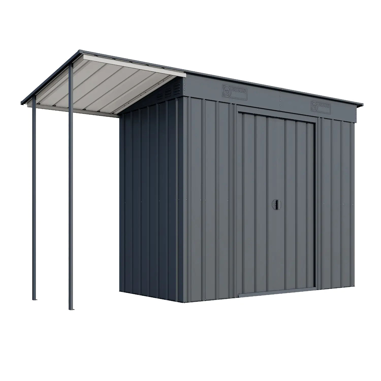 Globel Gerätehaus Set Skillion 84, inkl. Schleppdach 325 x 124 cm, anthrazit