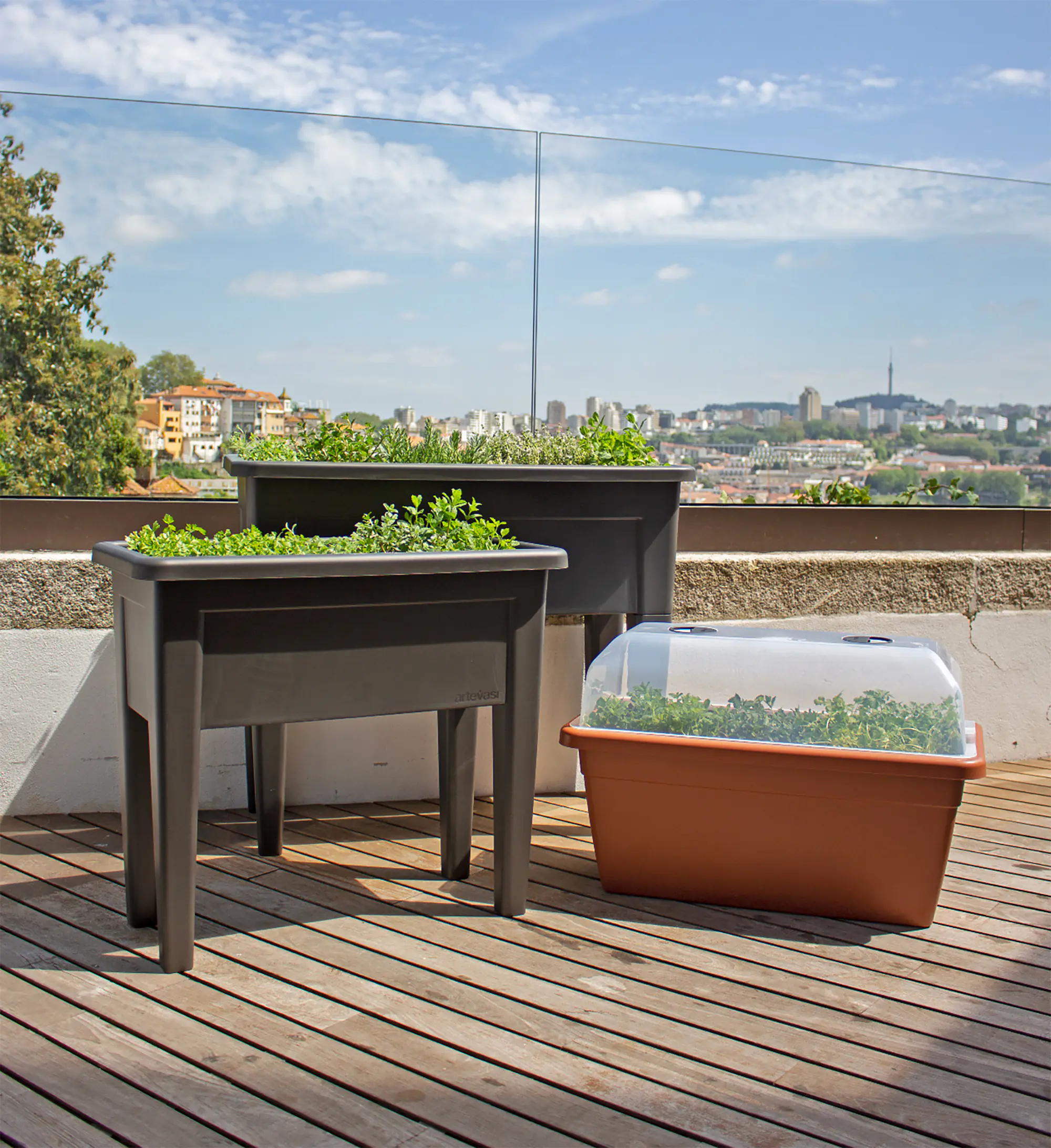 Artevasi Pflanzkasten Venezia Xl Kunststoff terrakotta matt 80 x 39 x 35 cm 