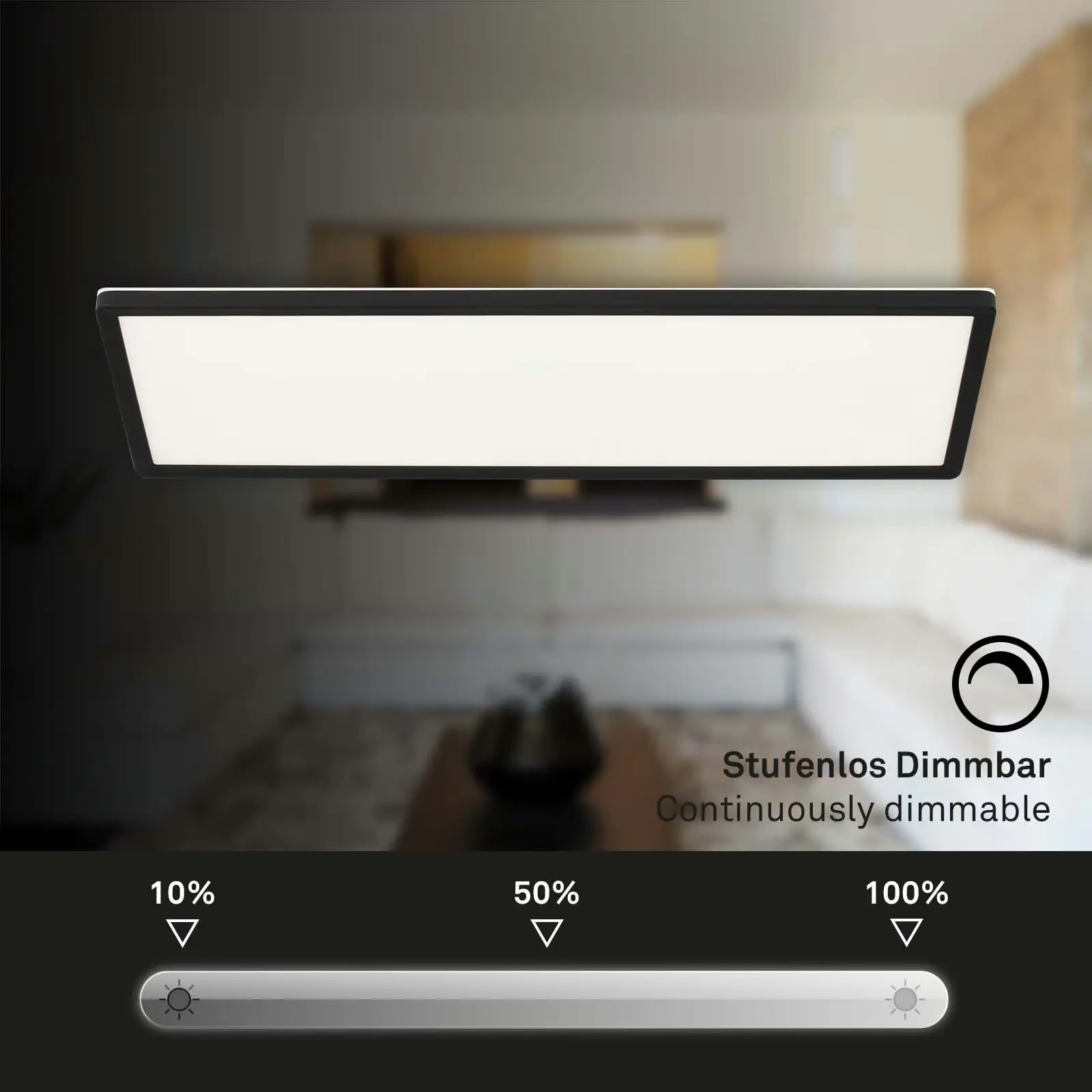 Briloner LED Panel Slim 58 cm, schwarz, utraflach CCT