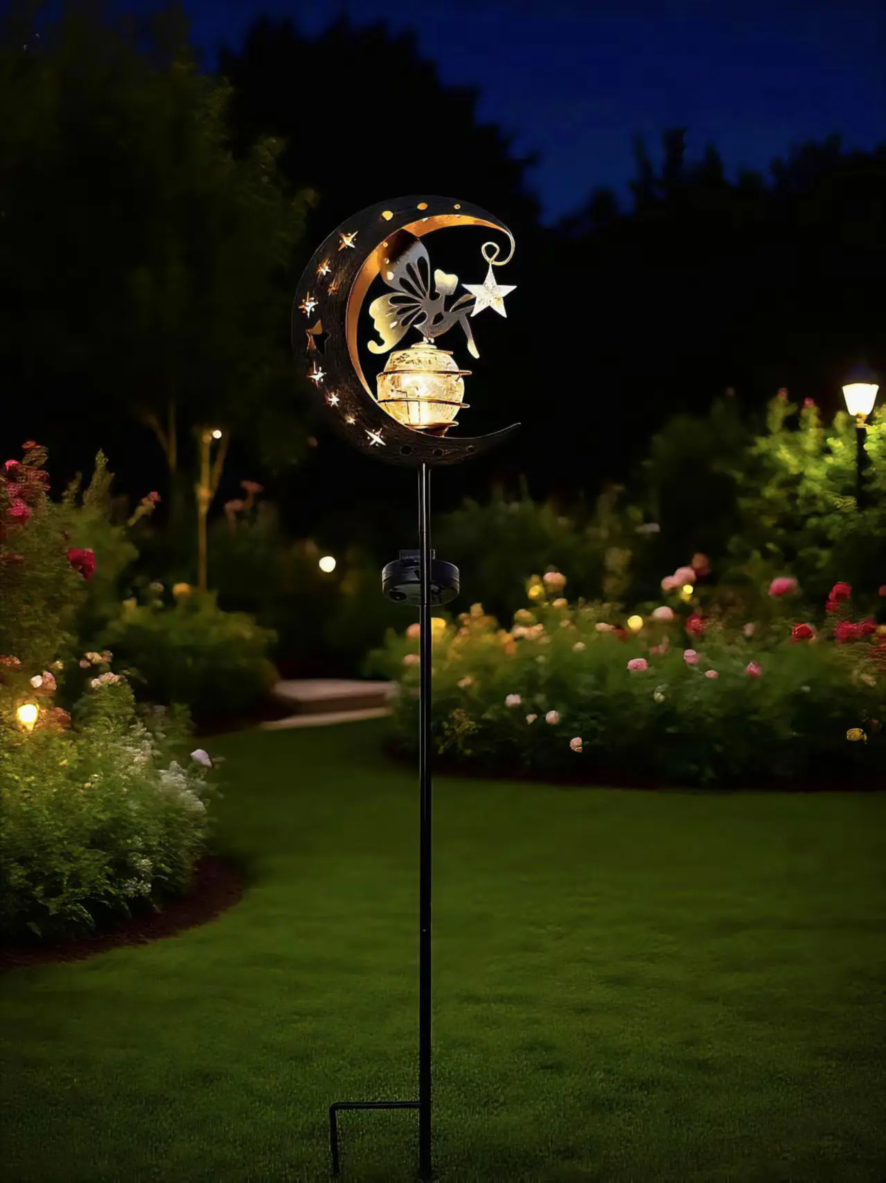 Dapo LED Solarstecker Lichtstab Mondlicht warmweiß