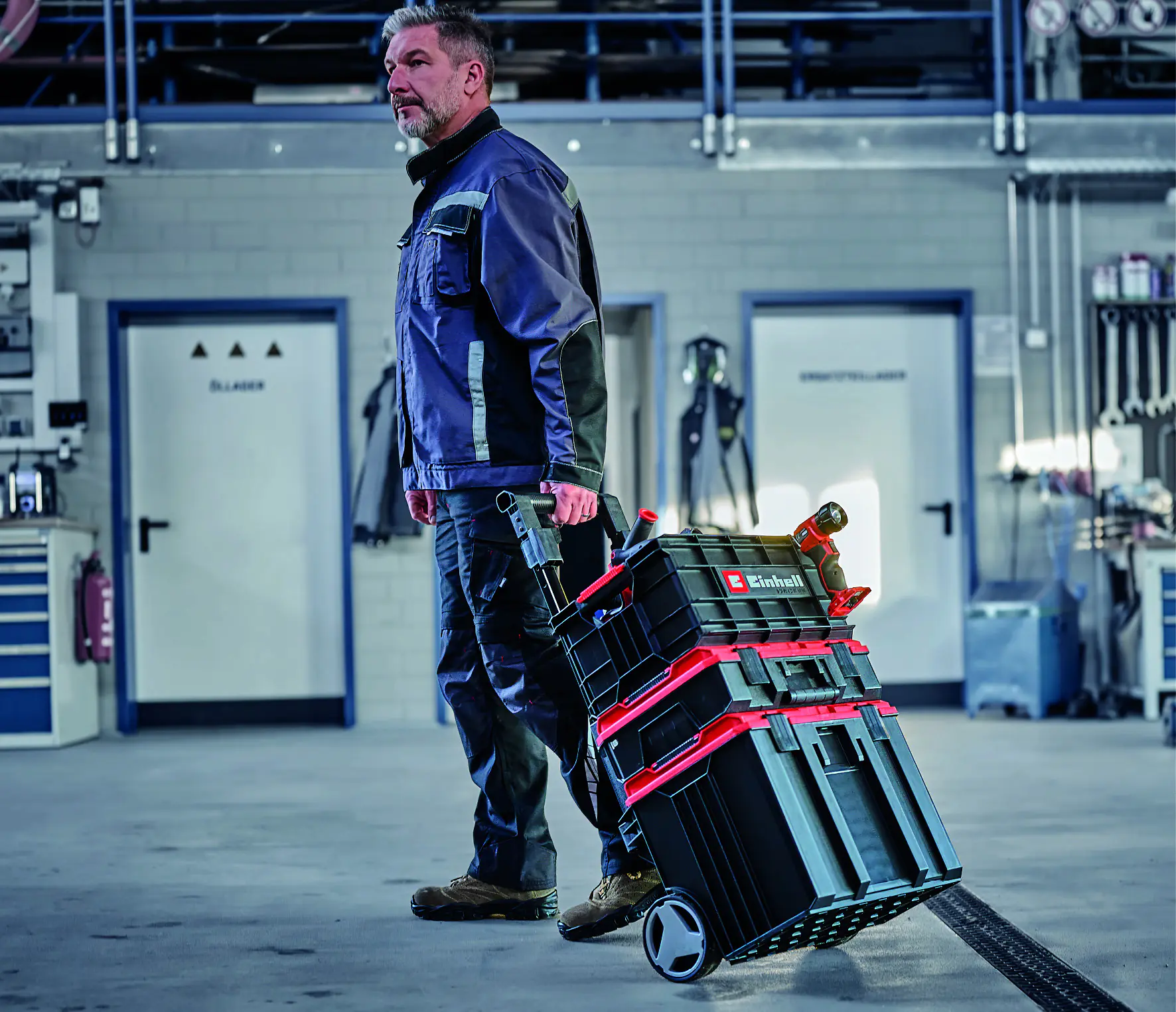 Einhell Werkzeugkiste E-Case Kunststoff 90 kg mit Seitengriffen Einhell Werkzeugkiste E-Case Kunststoff 90 kg mit Seitengriffen