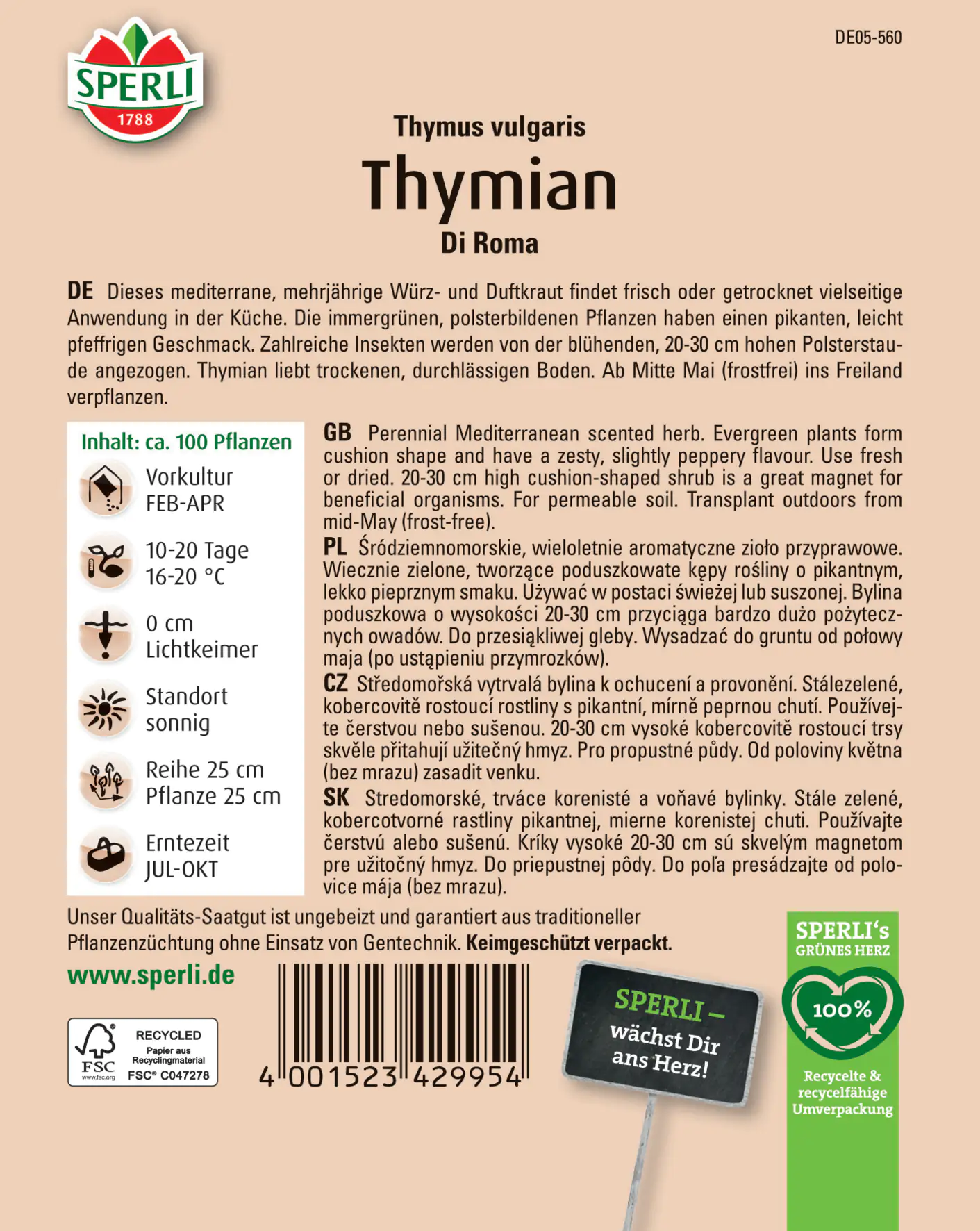 Sperli Thymian Di Roma Sperli Thymian Di Roma