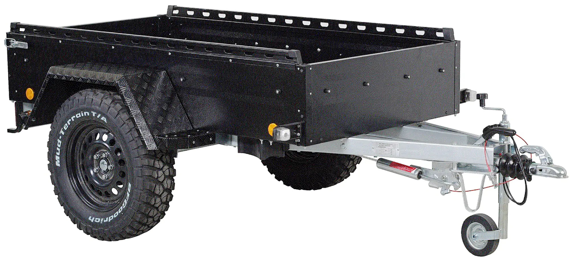 TPV PKW-Anhänger TL-EB3 Offroad schwarz pulverbeschichtet mit Radstoßdämpfern gebremst 1300kg TPV PKW-Anhänger TL-EB3 Offroad schwarz pulverbeschichtet mit Radstoßdämpfern gebremst 1300kg