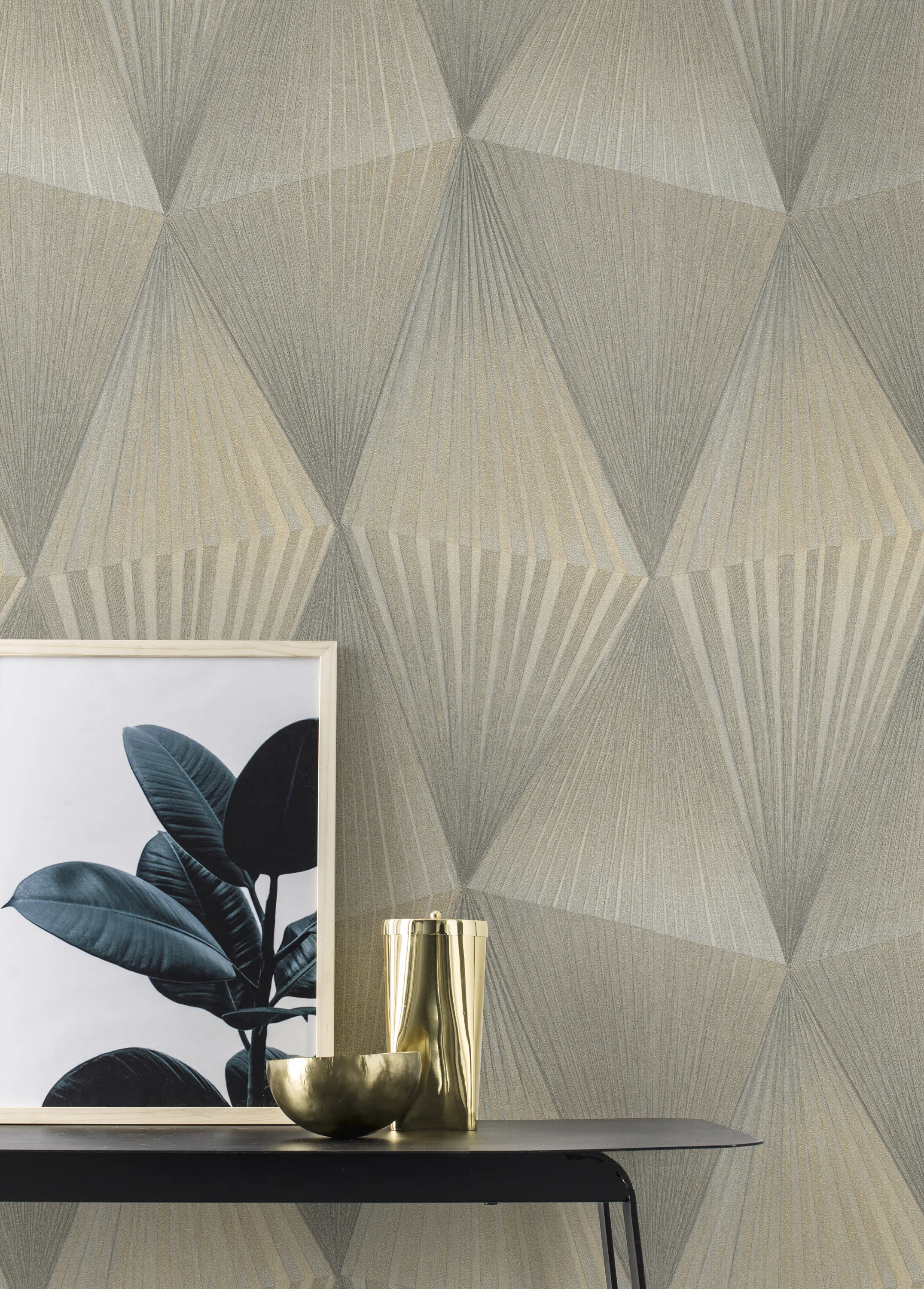 Tesa x Rasch selbstklebende Tapete Cairo Geometrie silber grau 6 x 0,53 m