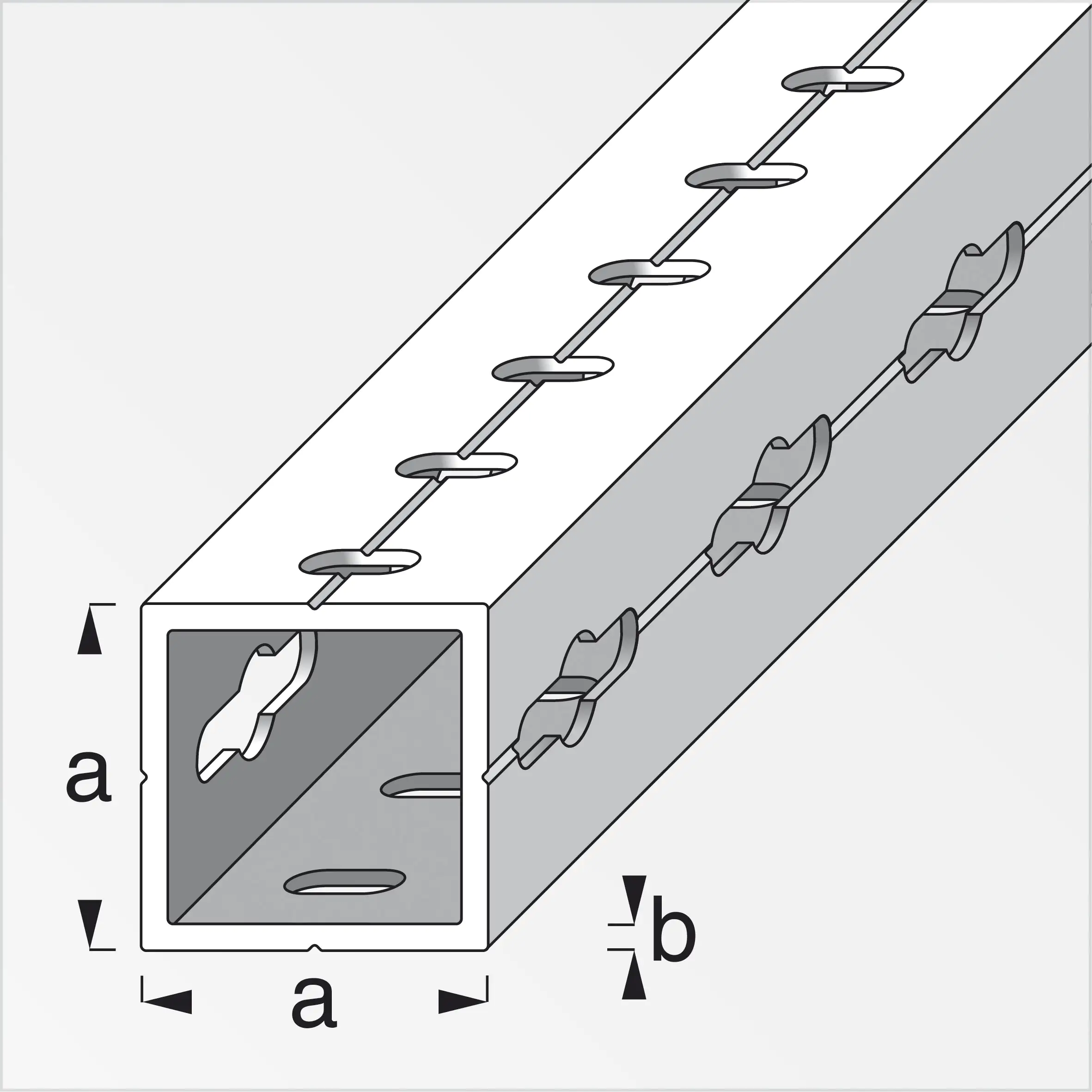 alfer Quadratrohr 2.5 m, 23.5 x 1.5 mm Aluminium roh blank logisch gelocht