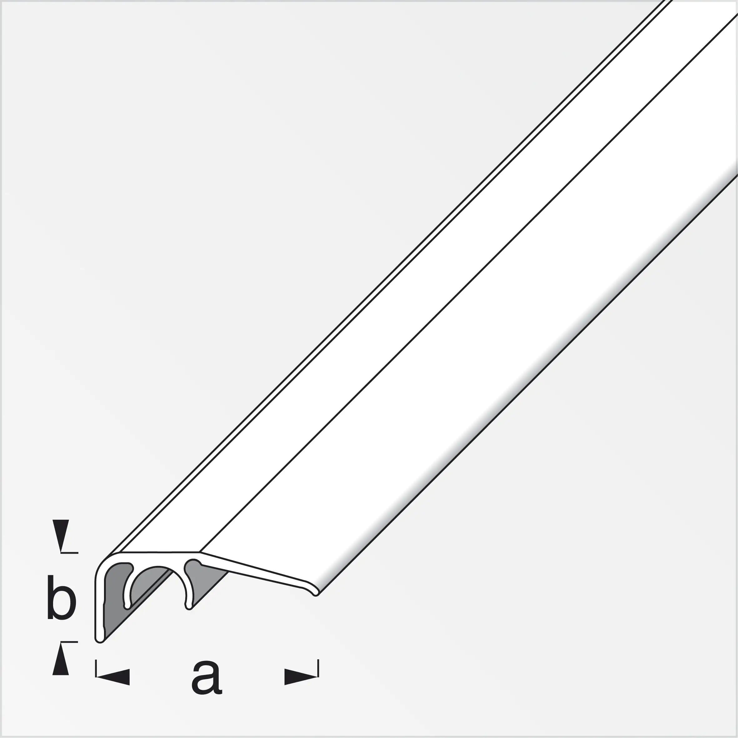 alfer Abschluss-Profil 1 m, 32 x 12.5 mm Alu eloxiert gebürstet schwarz