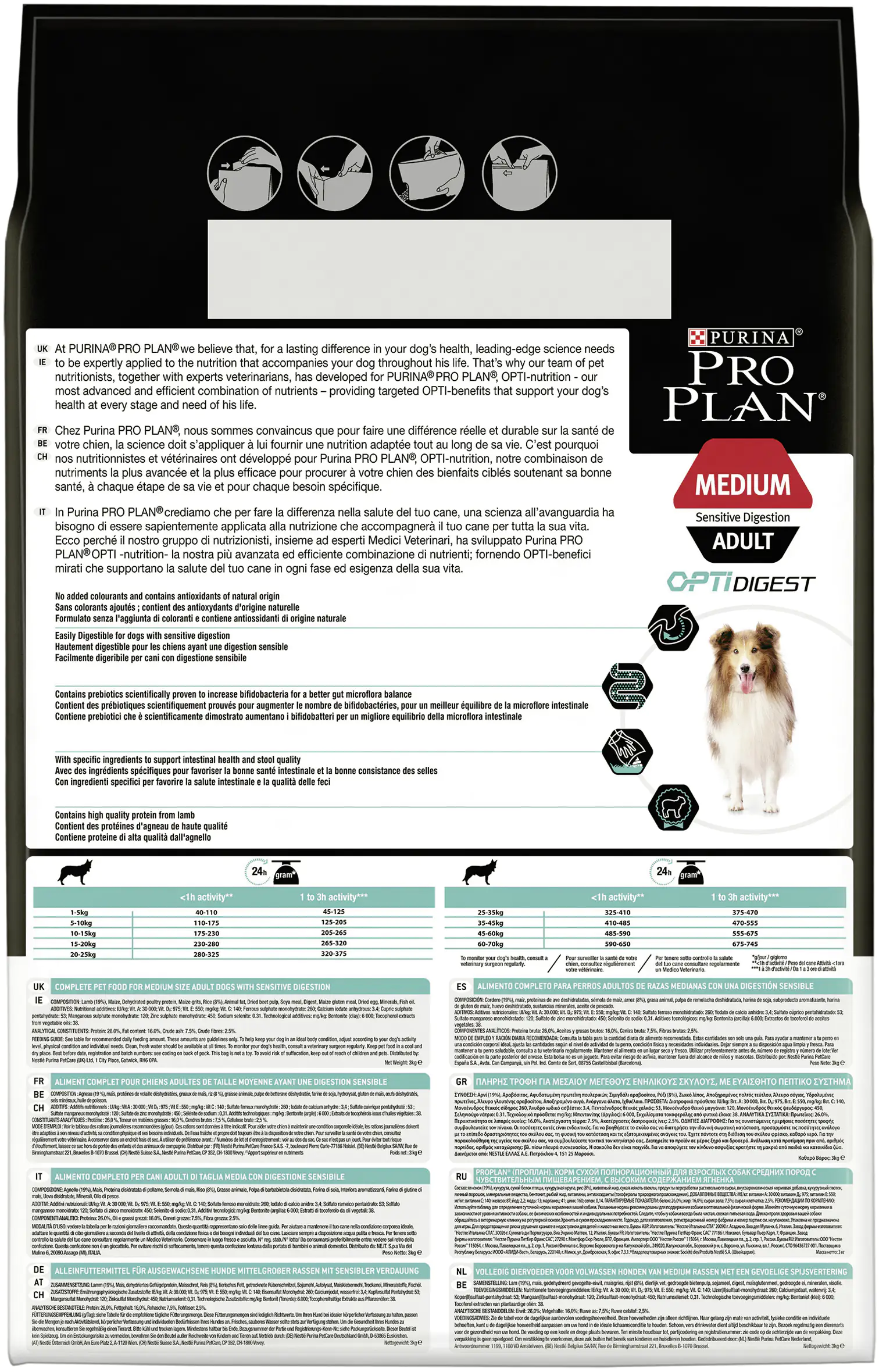 Purina PRO PLAN Dog Medium Adult Sens. Digestion Lamm trocken 3 kg Purina PRO PLAN Dog Medium Adult Sens. Digestion Lamm trocken 3 kg
