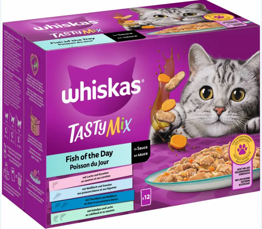 Whiskas Multipack Fish of the Day Tasty Mix Katzenfutter 12 x 85 g