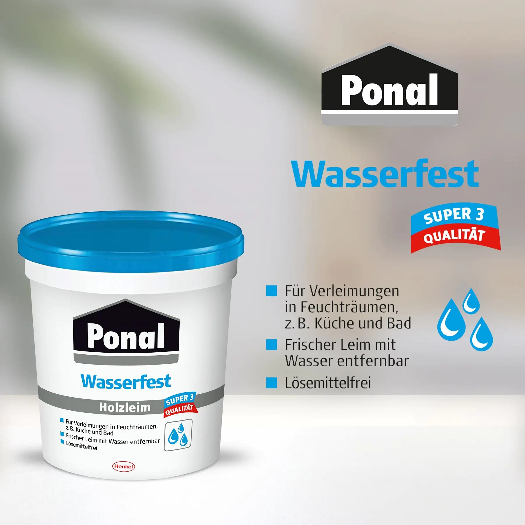 Ponal Holzleim Wasserfest 760 g Dose, trocknet transparent