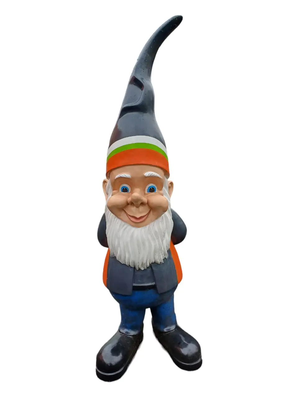 Dekofigur Gartenzwerg 157 x 50 cm anthrazit orange Globus