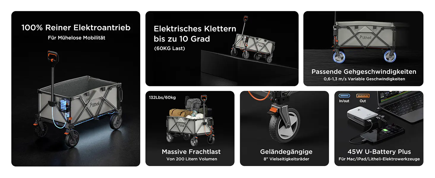 Litheli Bollerwagen 450 W W1 Pro, inkl. Akku 4.0 Ah