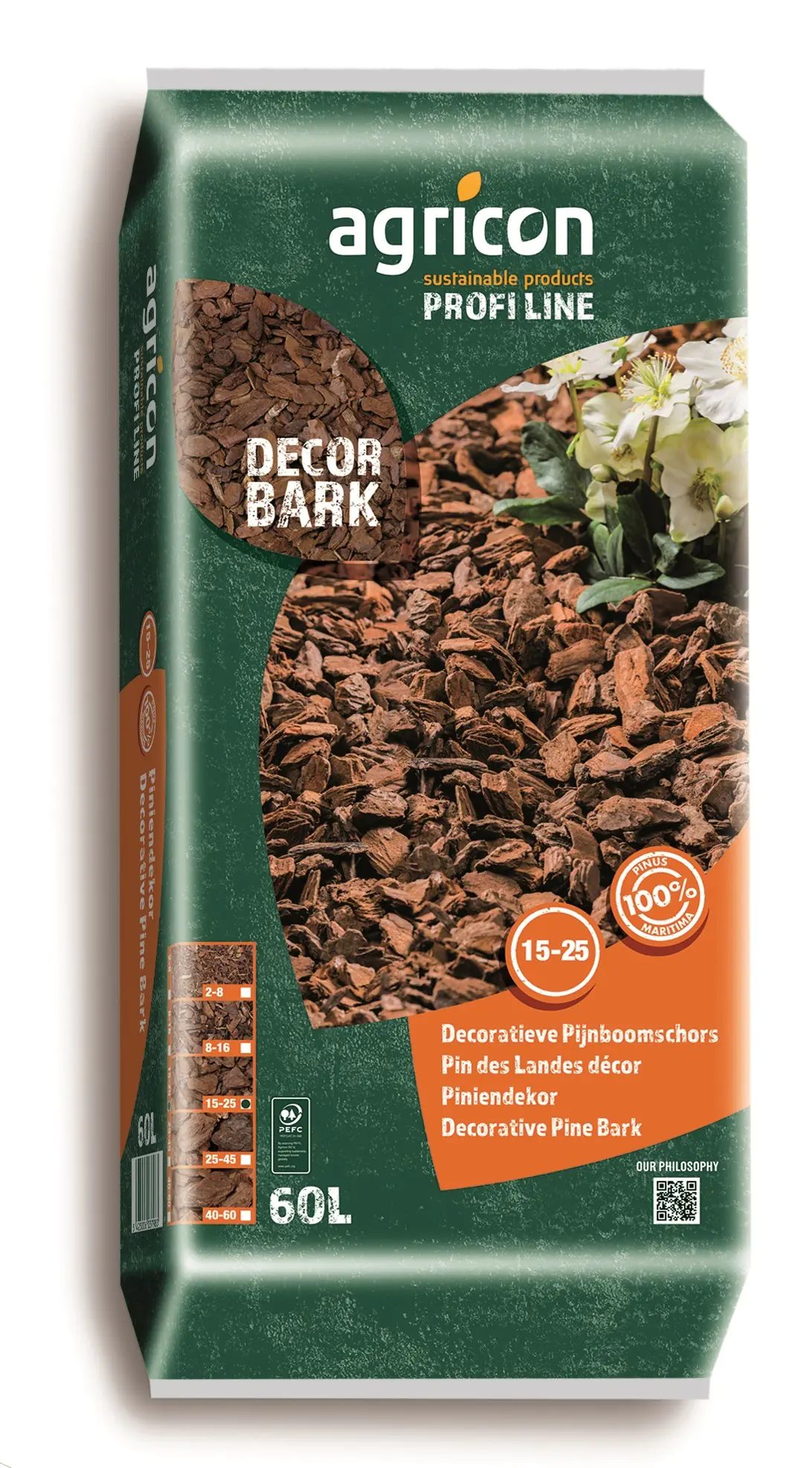 Agricon Pinienrinde Excellent 15 - 25 mm Körnung 60 L Agricon Pinienrinde Excellent 15 - 25 mm Körnung 60 L