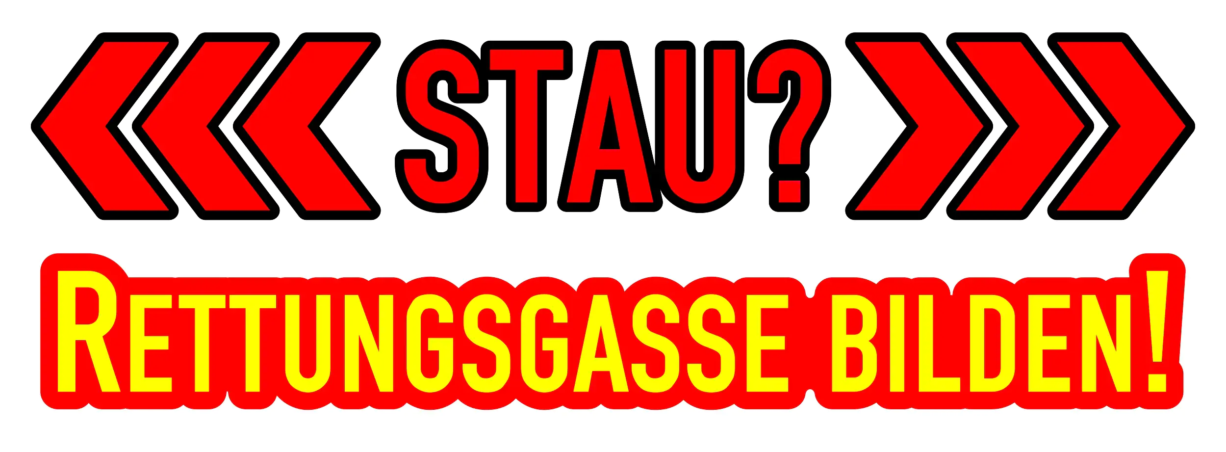 Hermann Schütz Aufkleber STAU? Rettungsgasse bilden! 180x60mm