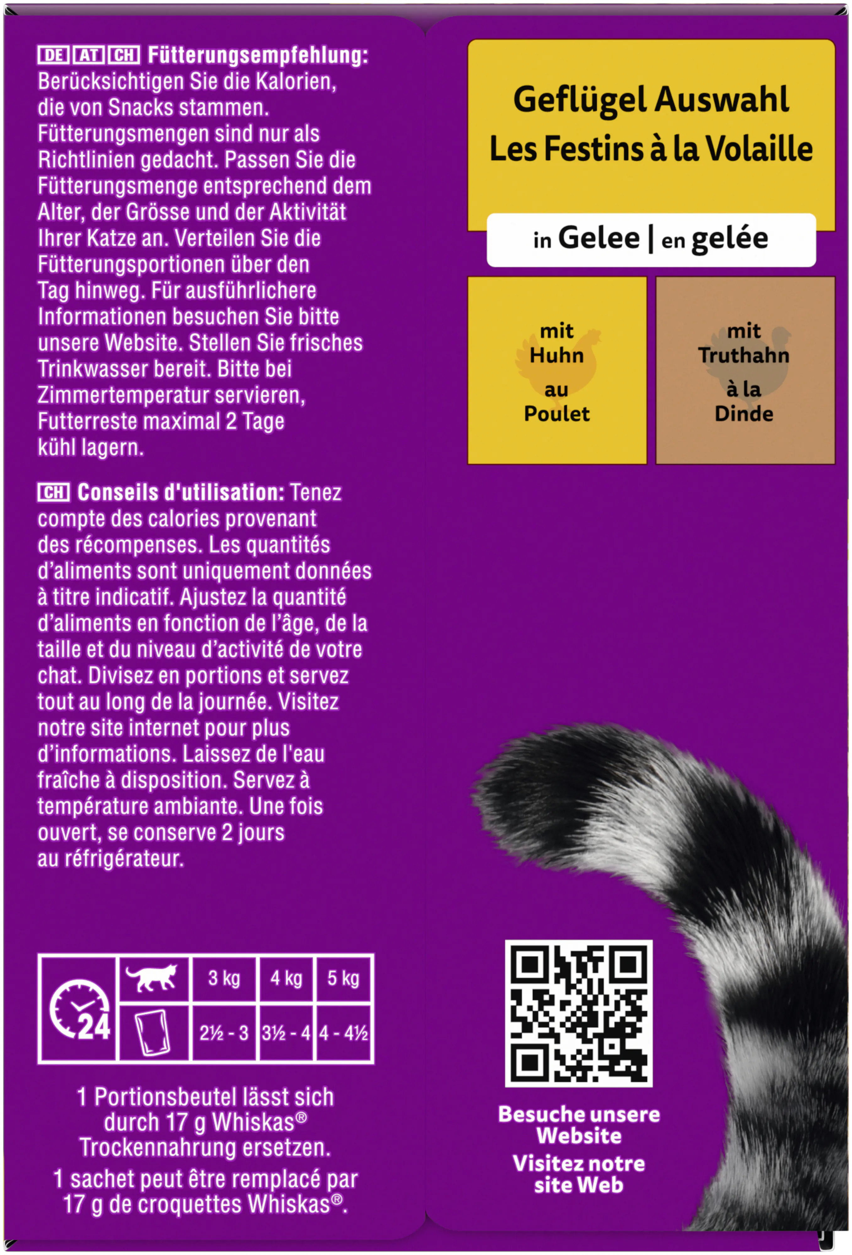 Whiskas Multipack Senior 11+ Geflügelauswahl in Gelee Katzenfutter 12 x 85 g
